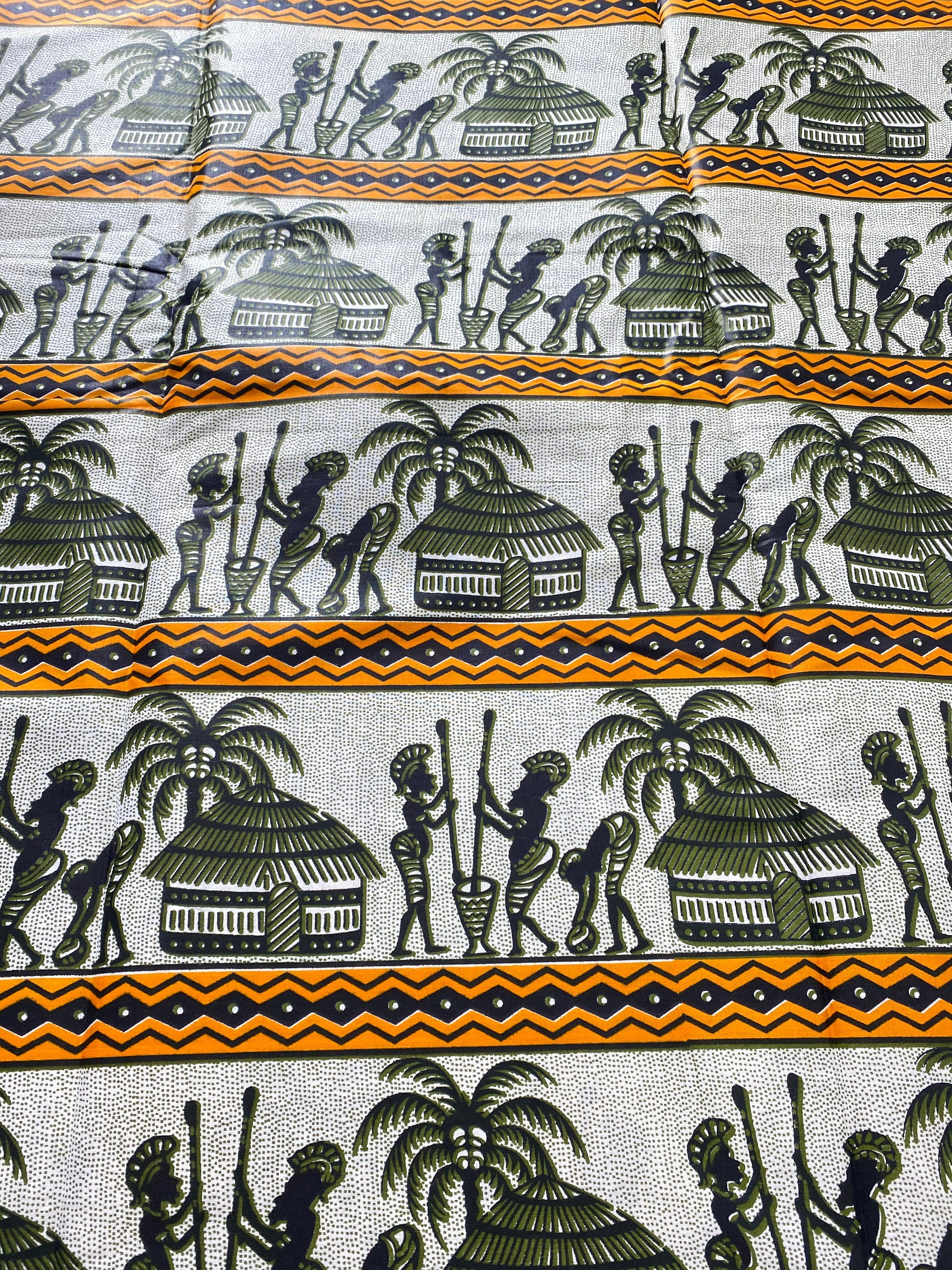 Mud Print Fabric 6 Yards African Tribal Wax Print Cloth