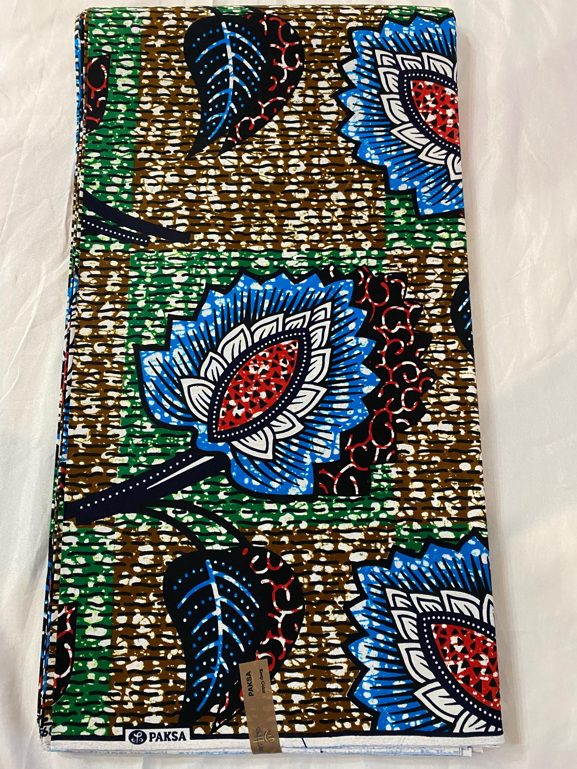 6 Yards 100% Cotton Ankara Wax Print Fabric African Print for Dressmaking, Quilting & Home Décor