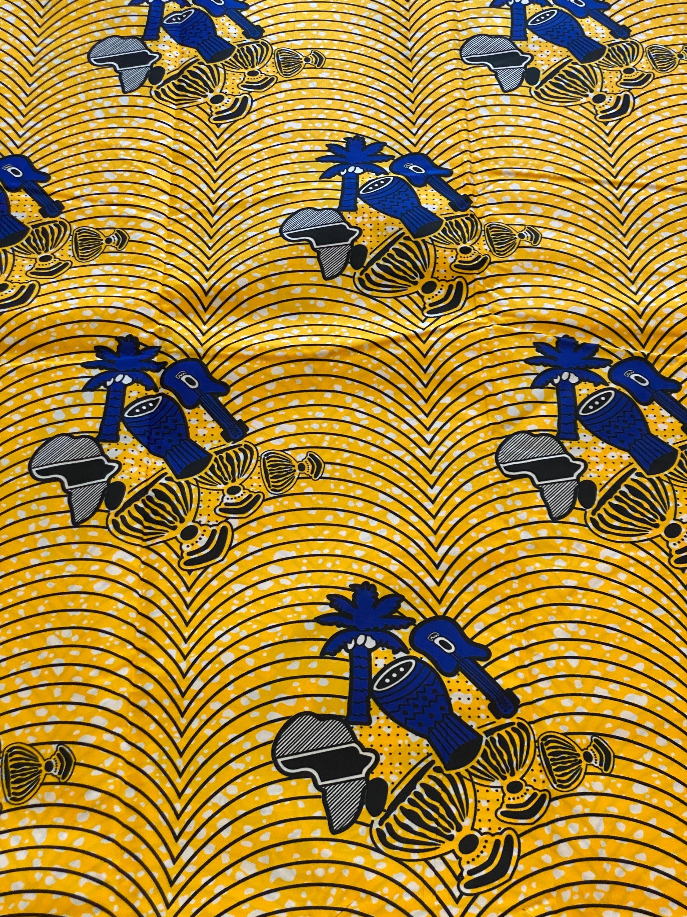 Polycotton African Fabric 6 Yards Soft Ankara Wax Print Material