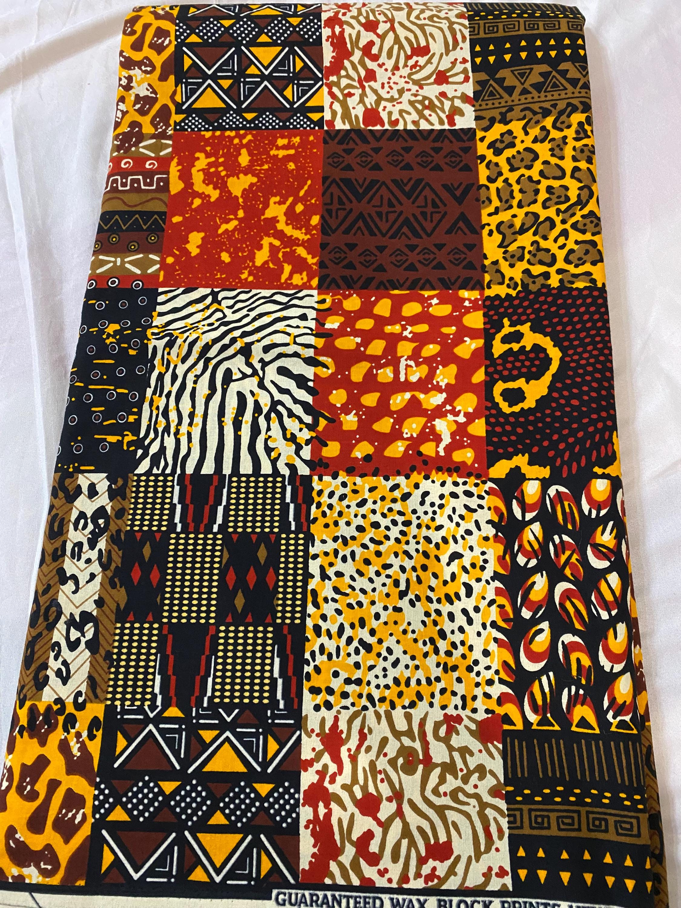 6 Yards 100% Cotton Ankara Wax Print Fabric African Print for Dressmaking, Quilting & Home Décor