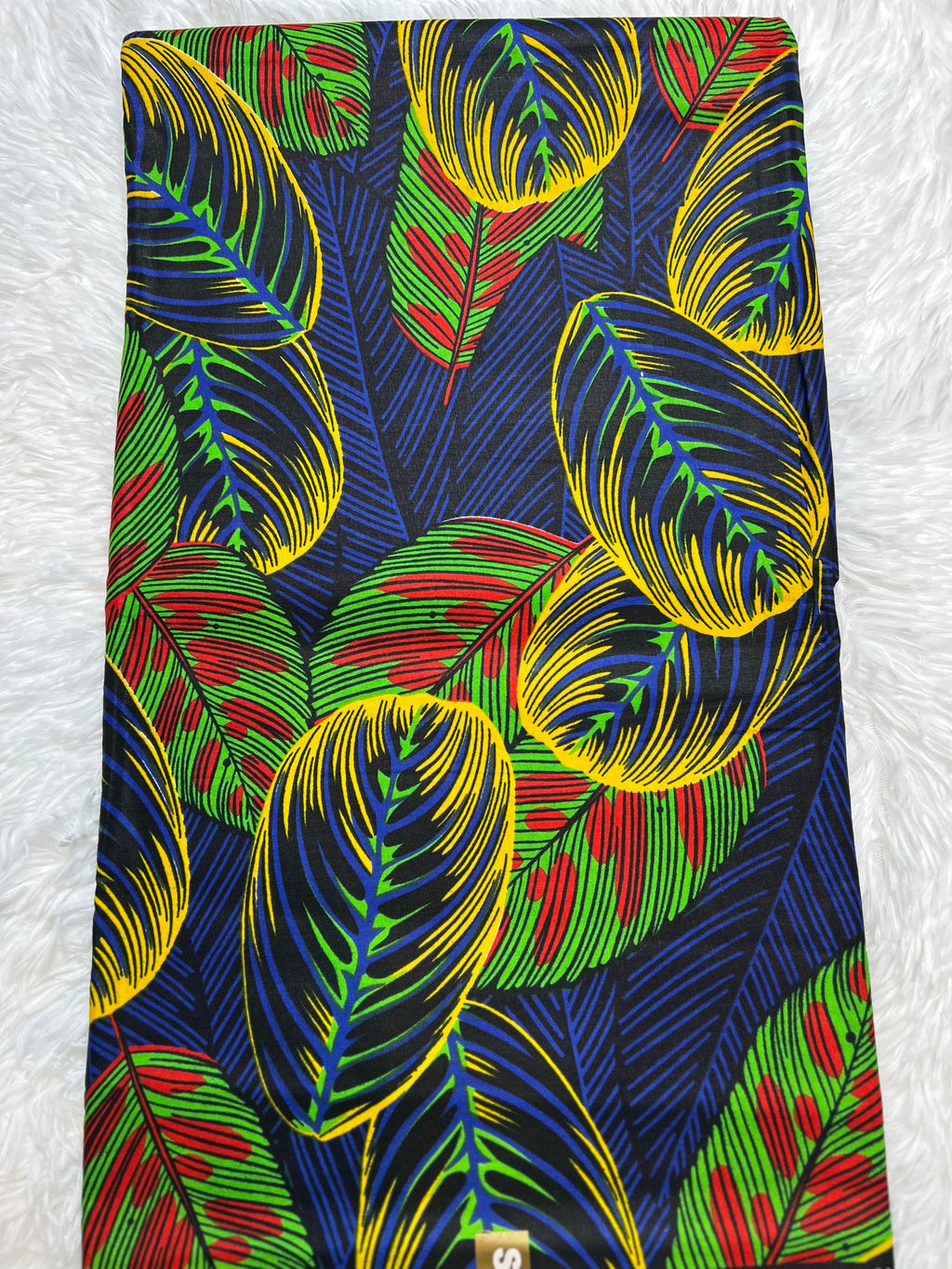 Floral African Wax Print Fabric: Multicolored Cotton Textile, 6 Yard