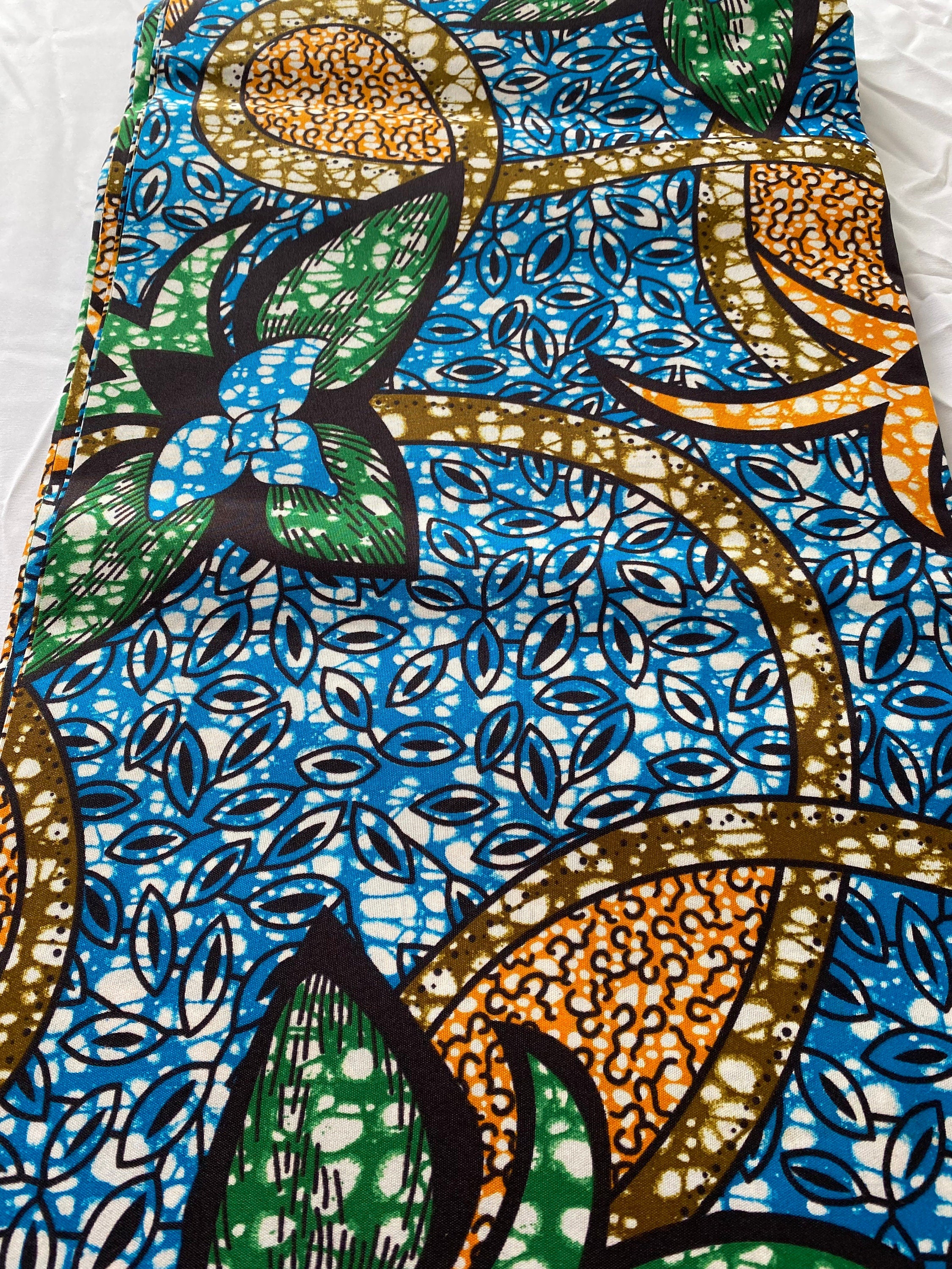 Polycotton African Fabric 6 Yards Soft Ankara Wax Print Material