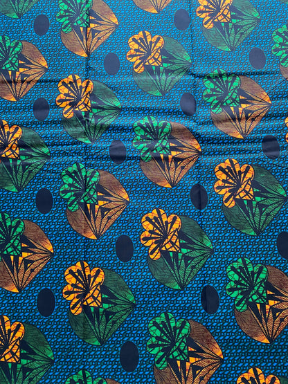 Polycotton African Fabric 6 Yards Soft Ankara Wax Print Material