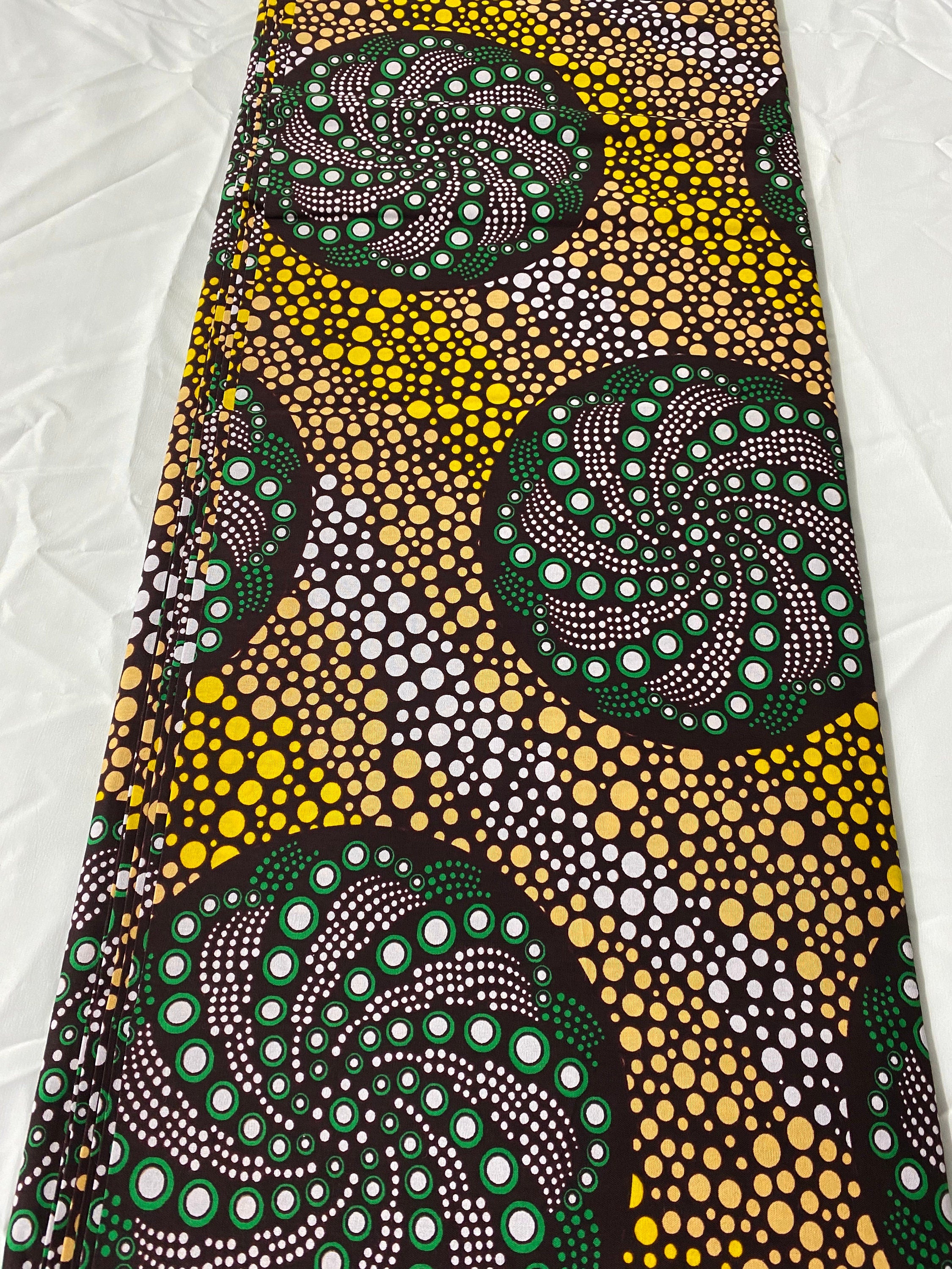 African Wax Print Fabric: Ankara Cotton, Vibrant Floral Design (6 Yards)