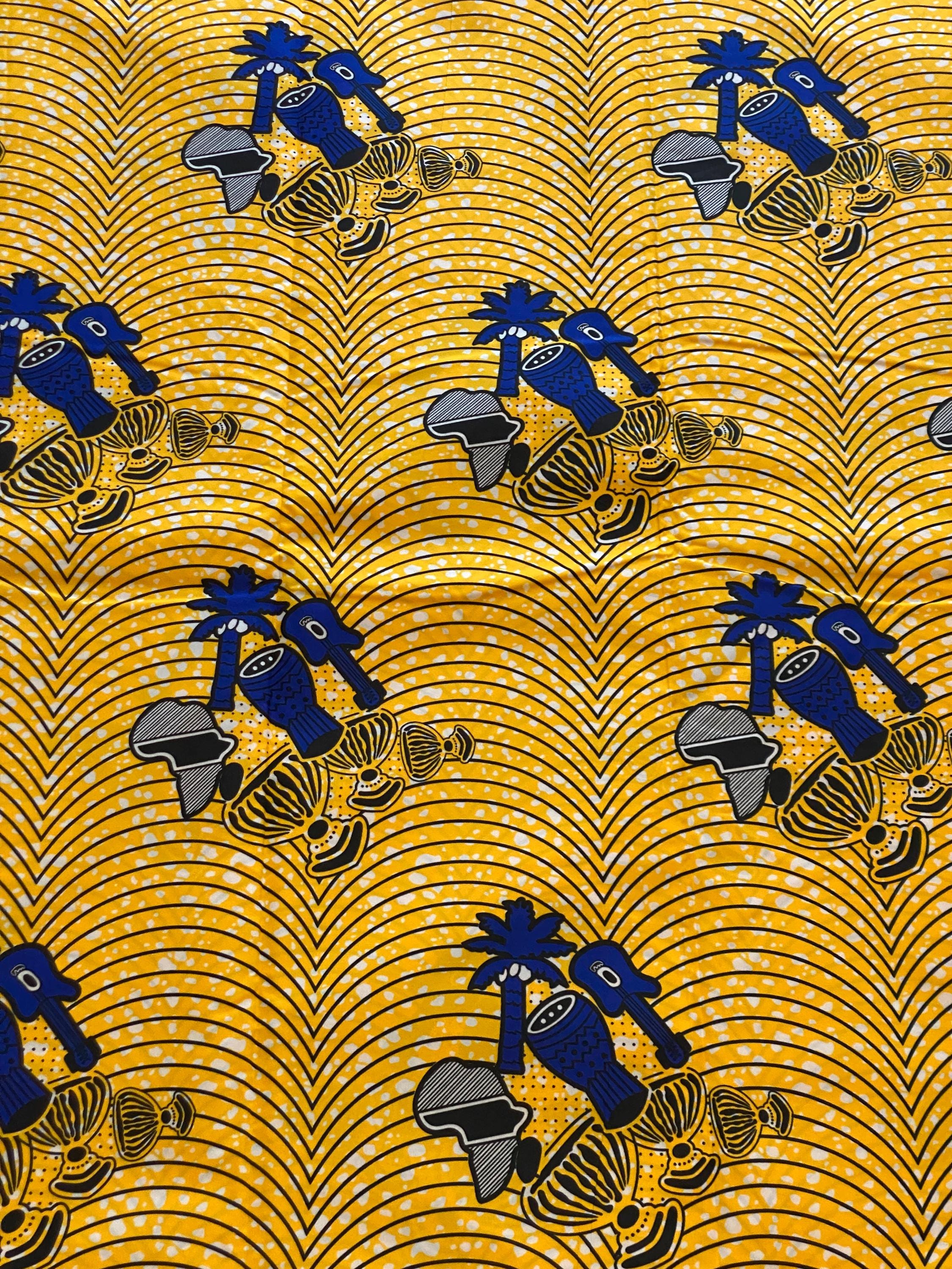 Polycotton African Fabric 6 Yards Soft Ankara Wax Print Material