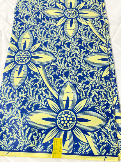 Polycotton African Fabric 6 Yards Soft Ankara Wax Print Material