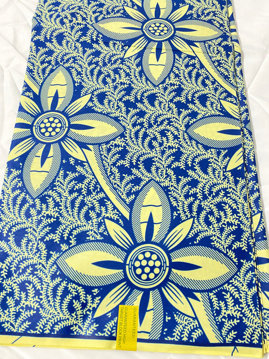Polycotton African Fabric 6 Yards Soft Ankara Wax Print Material