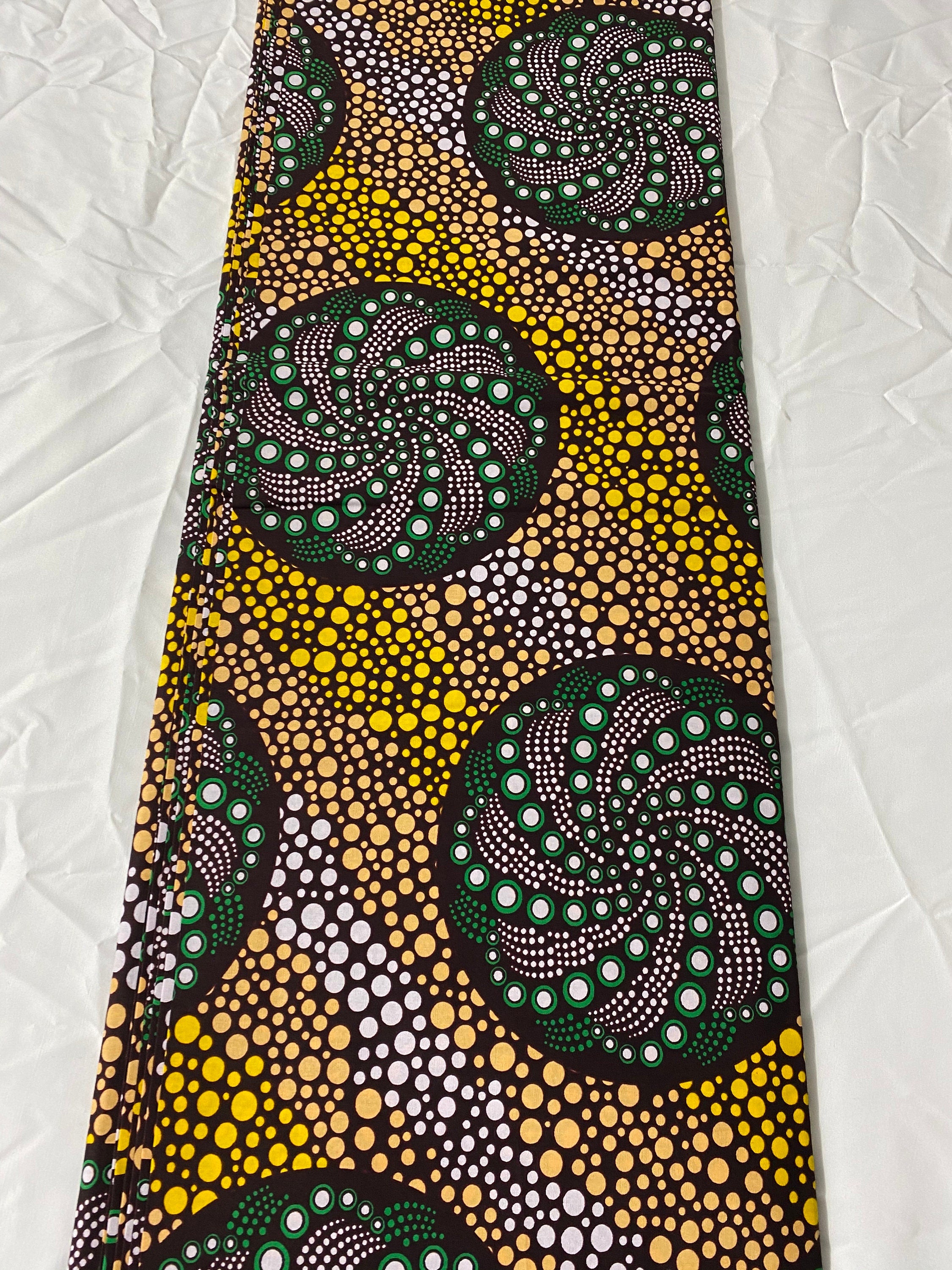 African Wax Print Fabric: Ankara Cotton, Vibrant Floral Design (6 Yards)