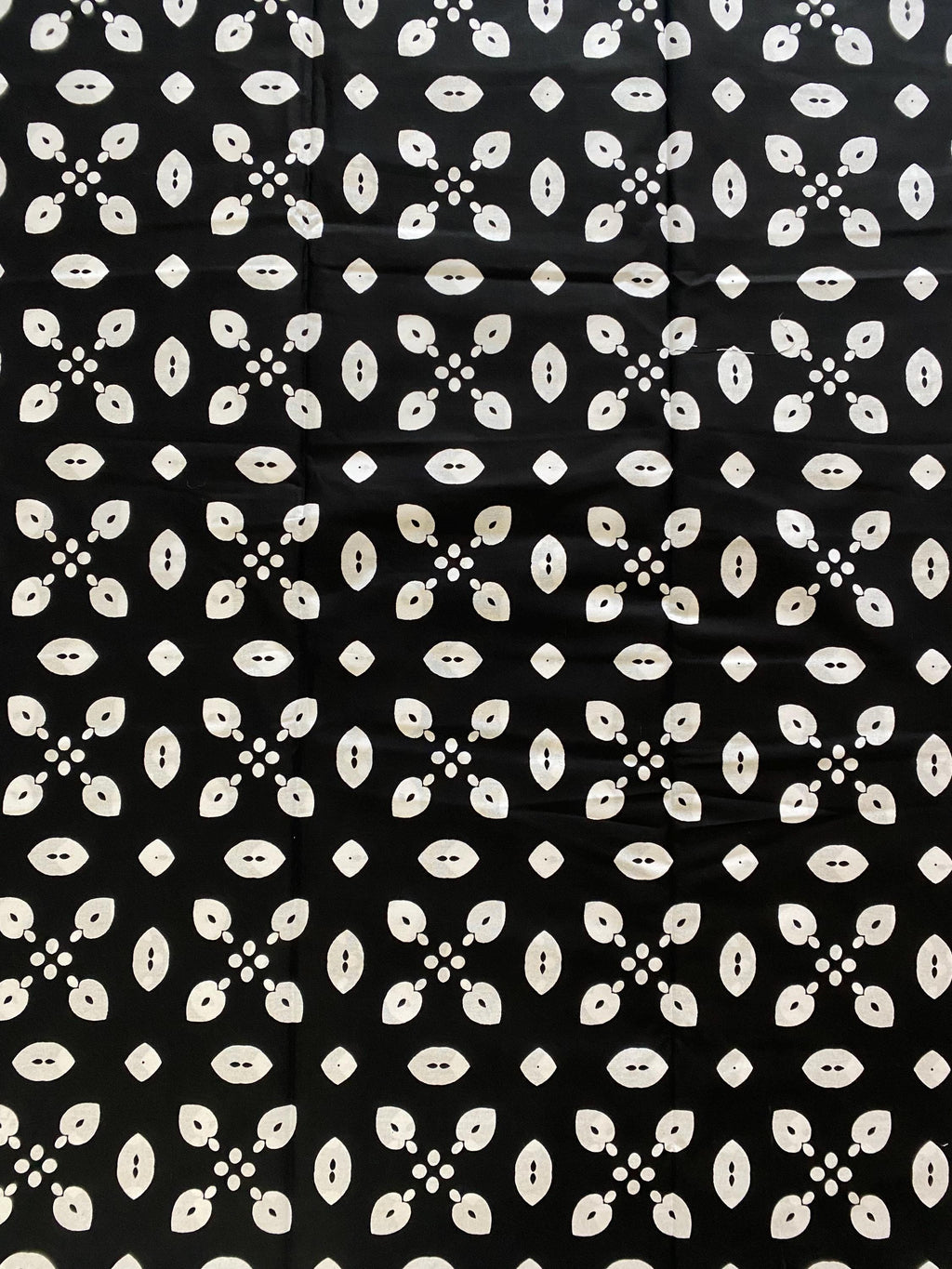 Black & White Ankara Wax Print Fabric, 6 Yards, 100% Cotton