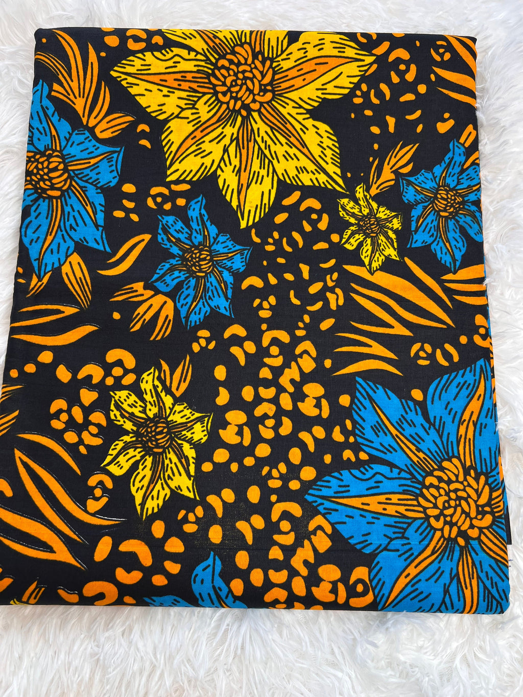 Bold Ankara African Print Fabric: 6 Yards 100% Cotton Wax Print