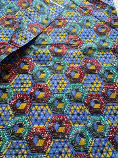 Polycotton African Fabric 6 Yards Soft Ankara Wax Print Material