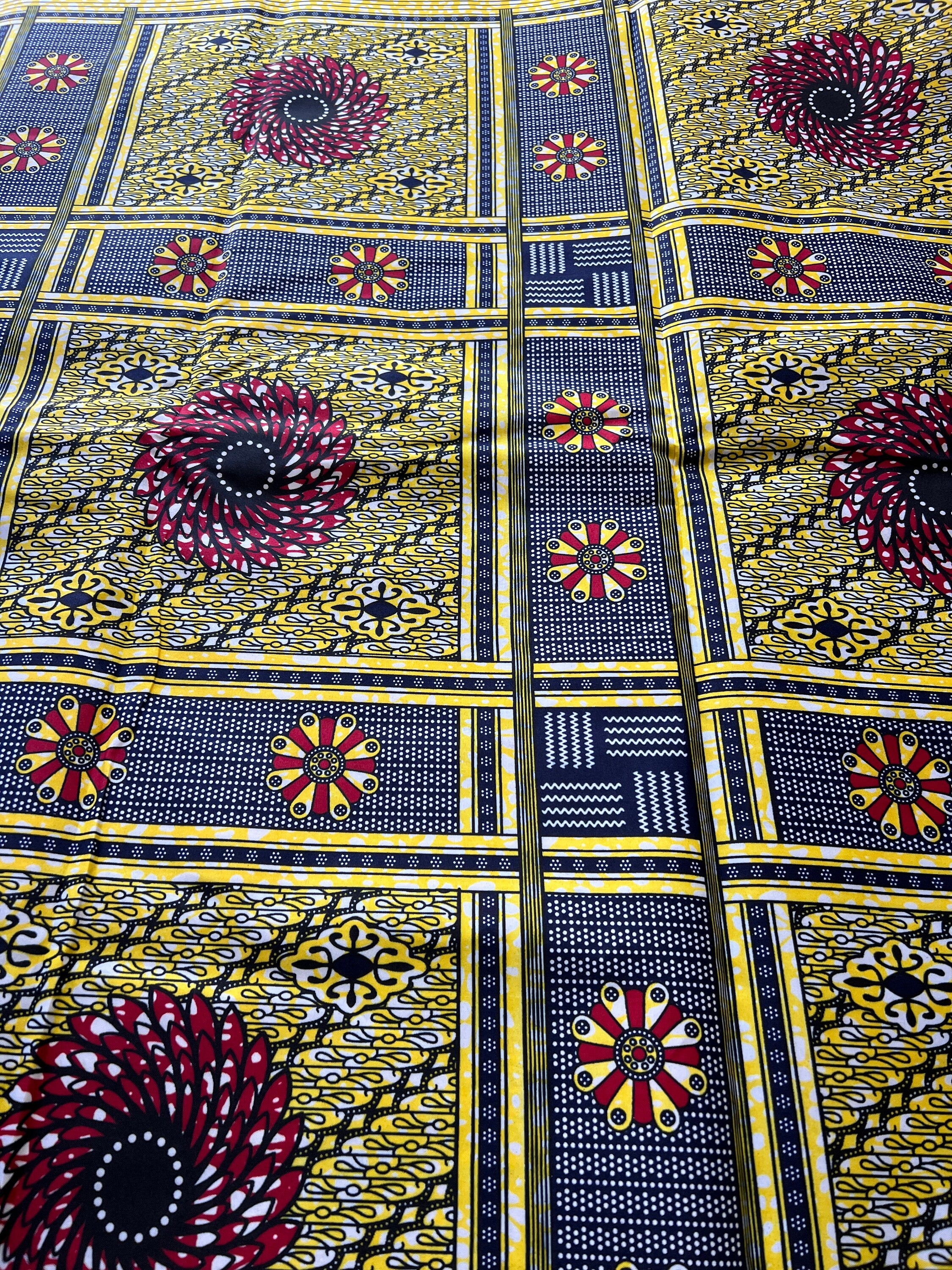Polycotton African Fabric 6 Yards Soft Ankara Wax Print Material