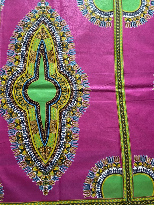 Dashiki African Wax Print: Angelina Cotton Ankara Fabric, 6 Yards