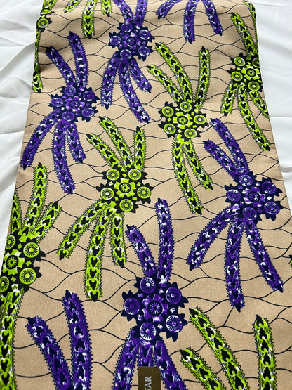 Polycotton African Fabric 6 Yards Soft Ankara Wax Print Material