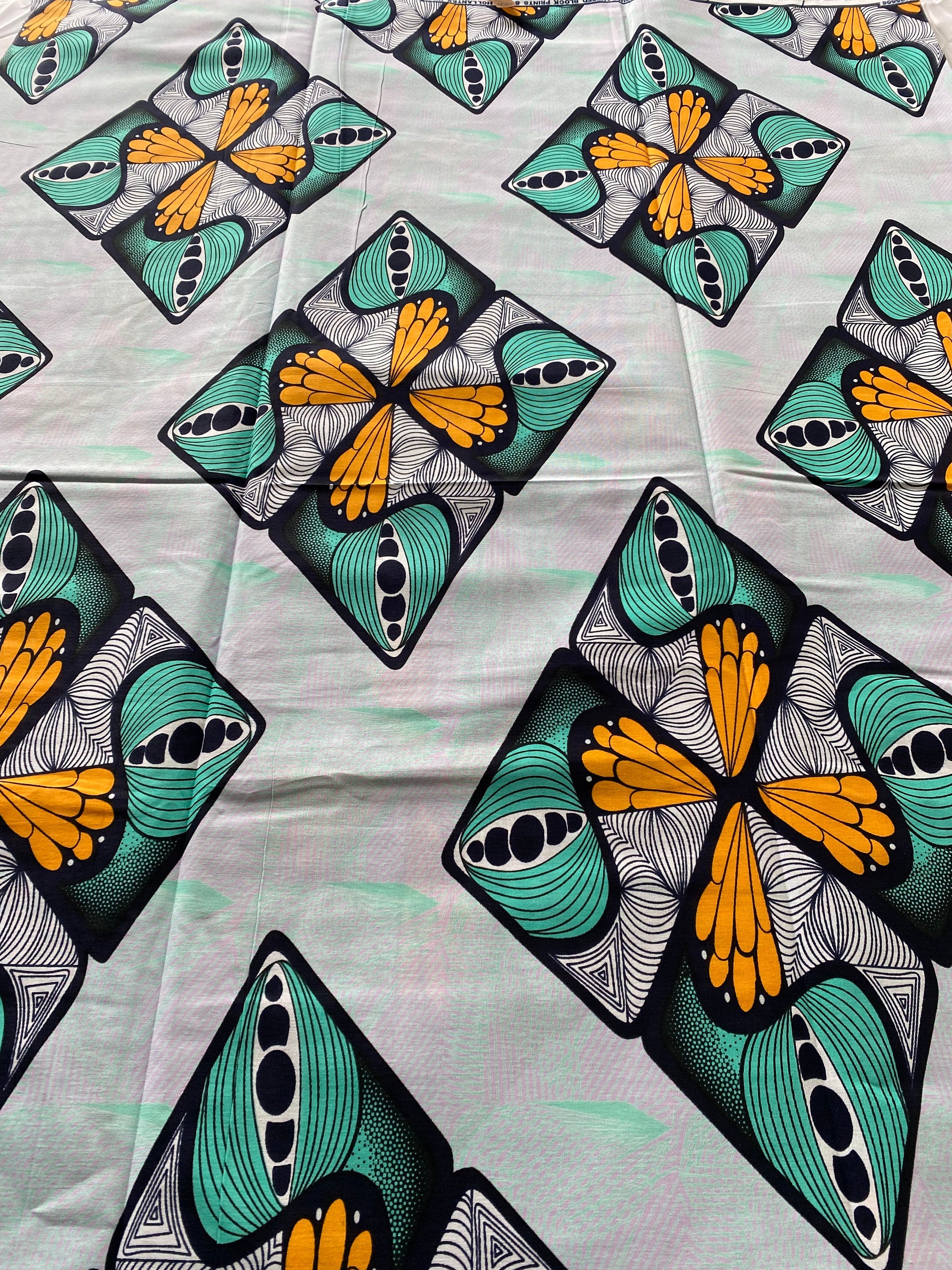 Bold Ankara African Print Fabric: 6 Yards 100% Cotton Wax Print