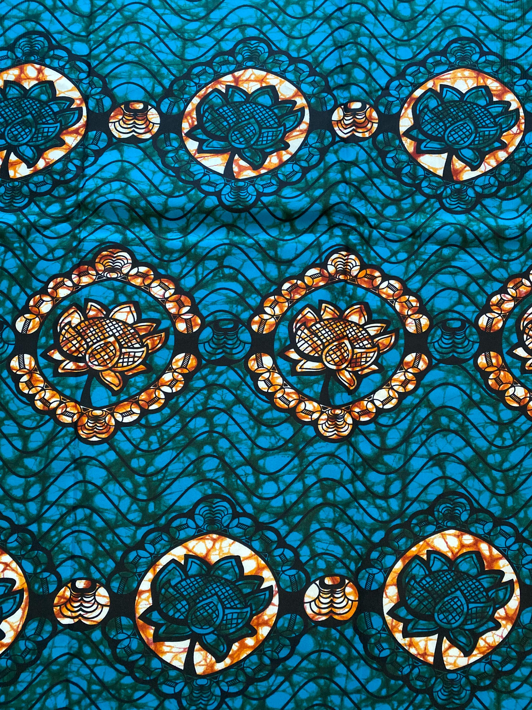 Polycotton African Fabric 6 Yards Soft Ankara Wax Print Material