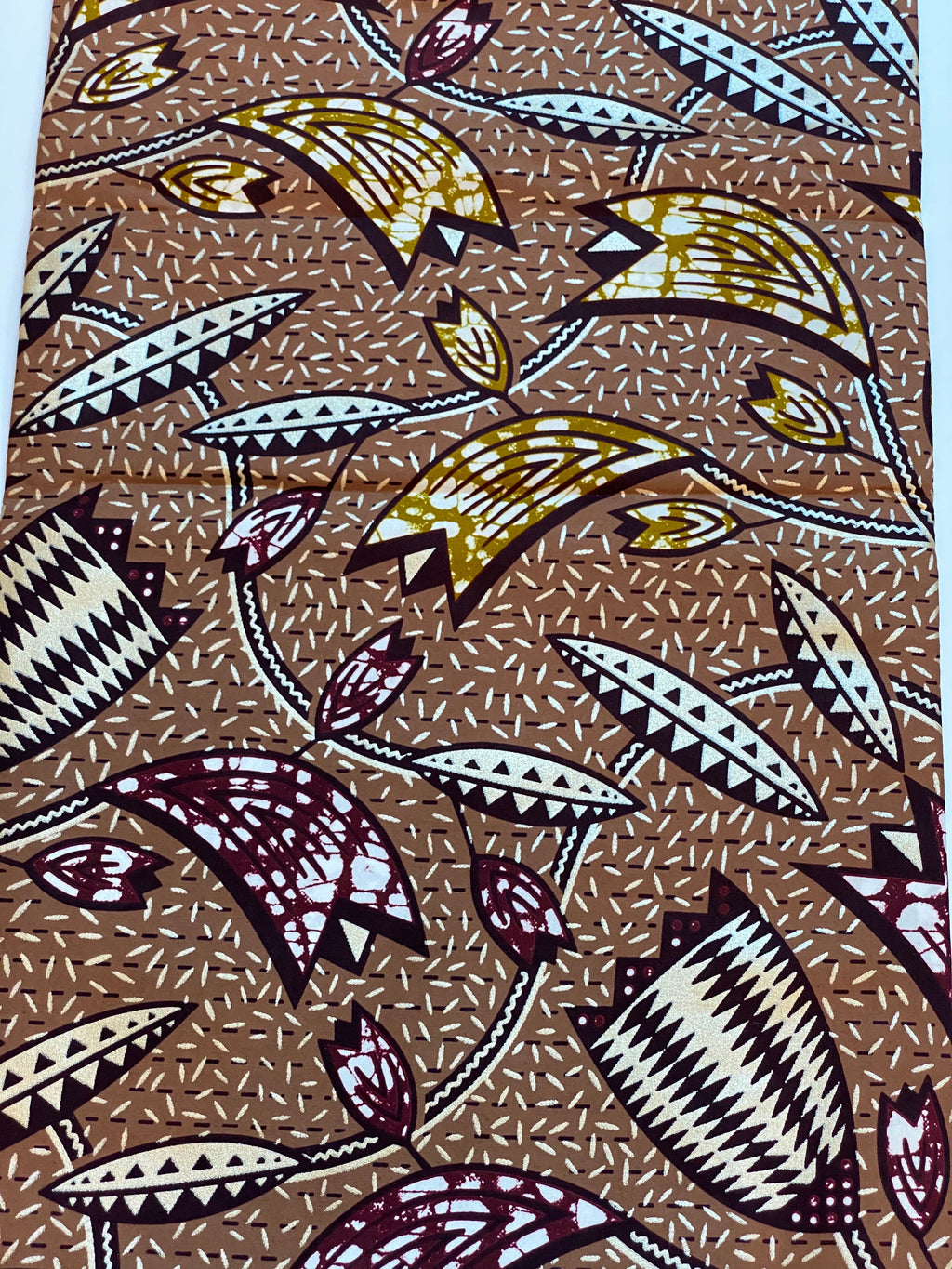 Gold Embellished Ankara Fabric 6 Yards African Wax Print with Gold Detail
