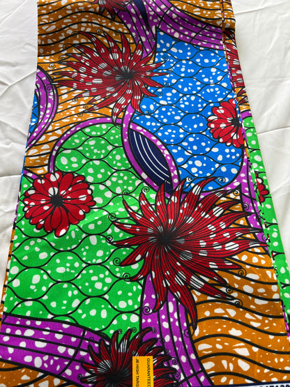 Polycotton African Fabric 6 Yards Soft Ankara Wax Print Material