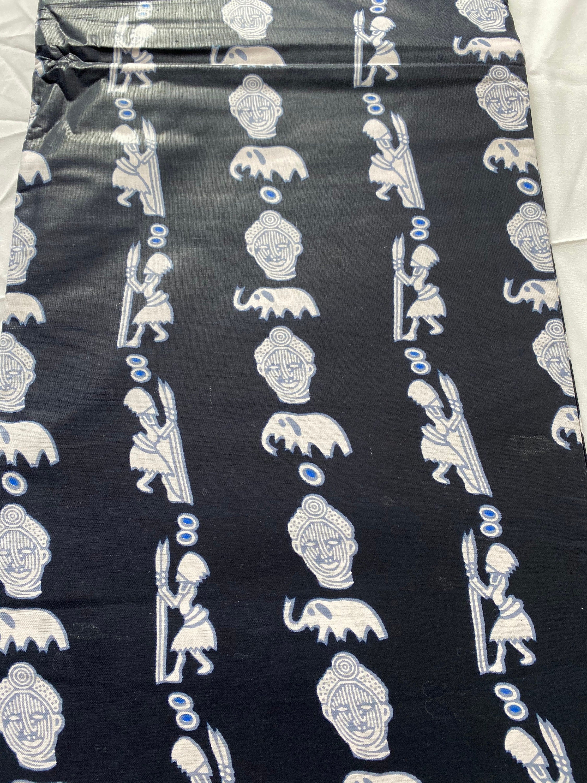 Mud Print Fabric 6 Yards African Tribal Wax Print Cloth