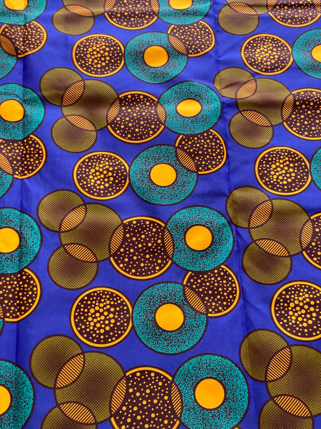 Ankara African Fabric, 6 Yards Polycotton, Circle Print
