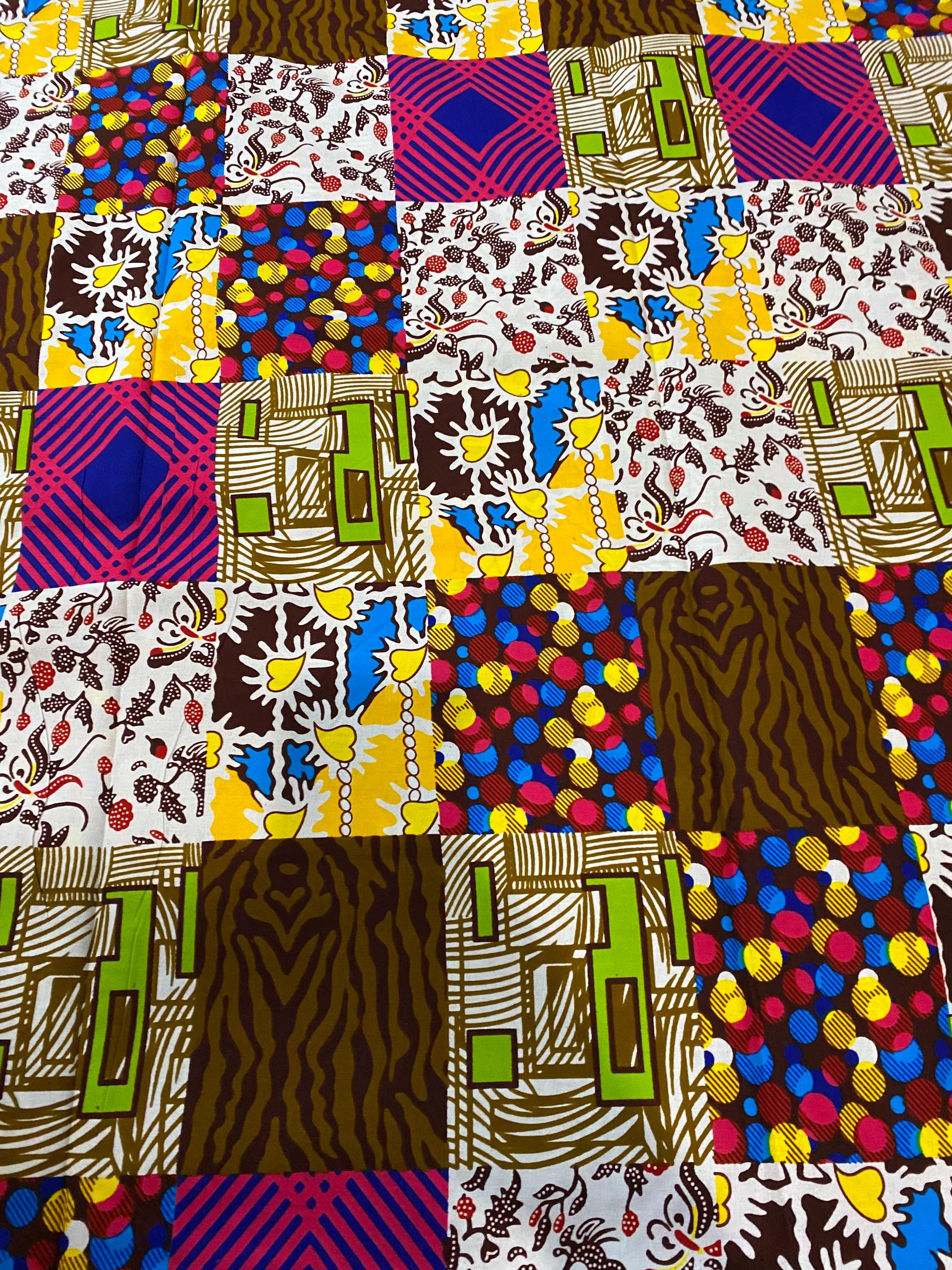6 Yards 100% Cotton Ankara Wax Print Fabric African Print for Dressmaking, Quilting & Home Décor