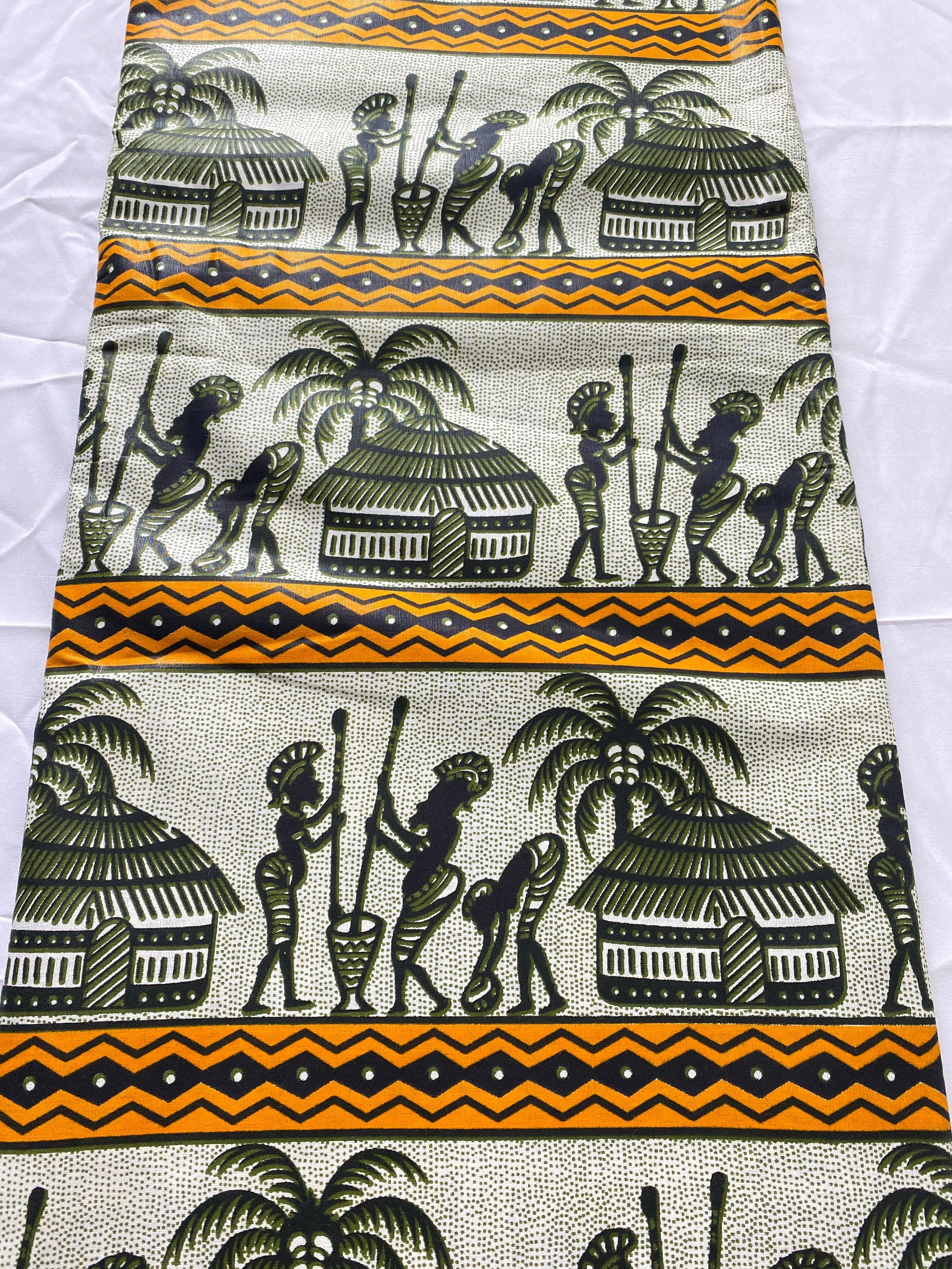 Mud Print Fabric 6 Yards African Tribal Wax Print Cloth