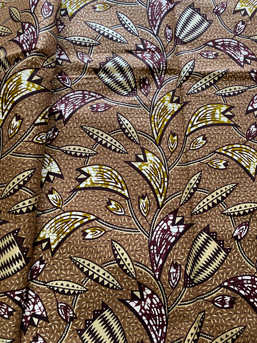 Gold Embellished Ankara Fabric 6 Yards African Wax Print with Gold Detail