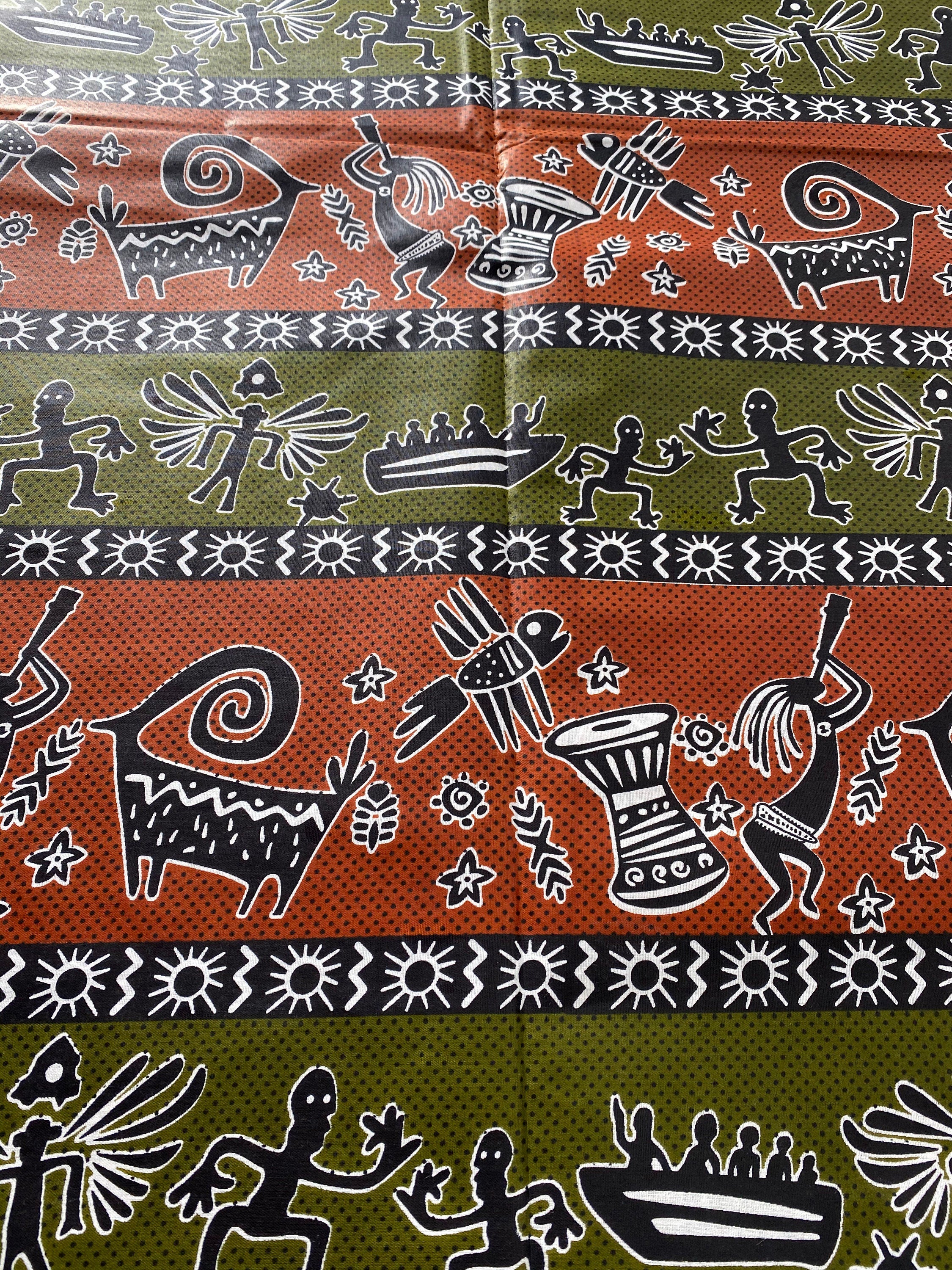 Mud Print Fabric 6 Yards African Tribal Wax Print Cloth