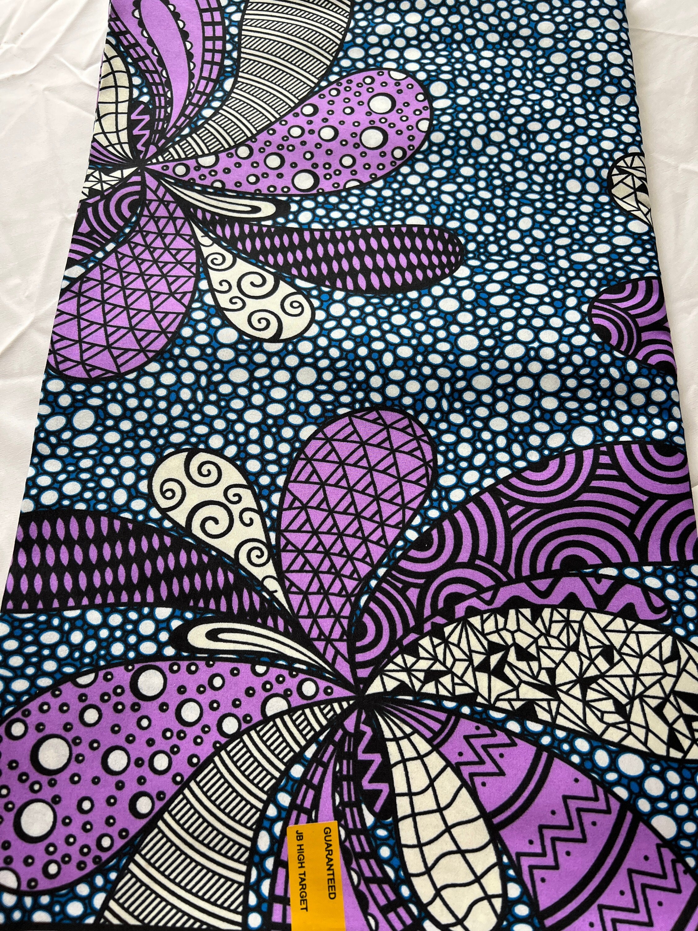 Polycotton African Fabric 6 Yards Soft Ankara Wax Print Material