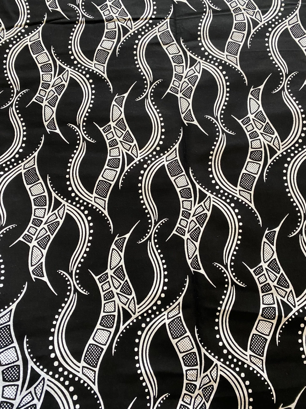 Black & White African Wax Print Fabric – Ankara Cotton, 6 Yards