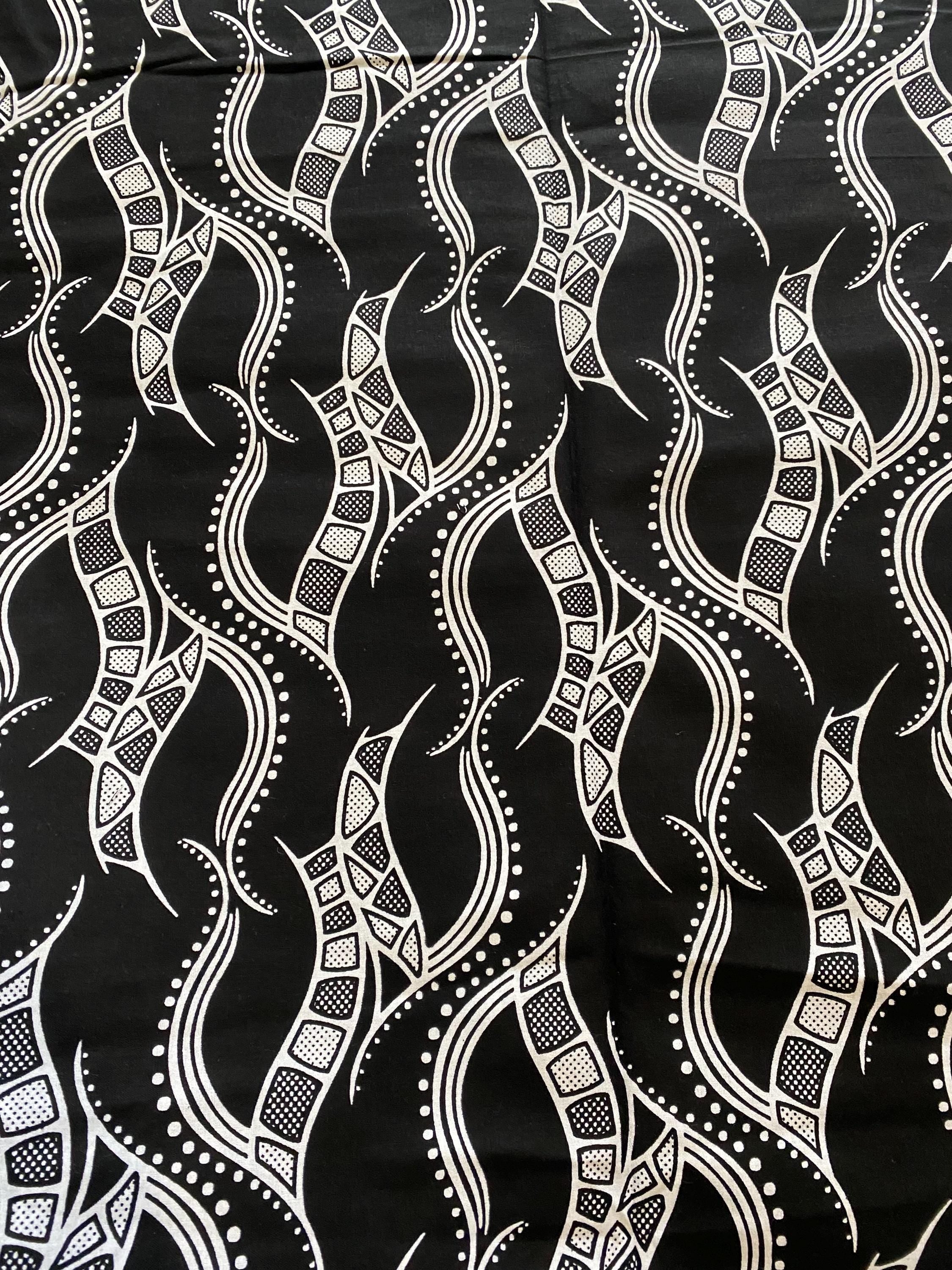 Black & White African Wax Print Fabric – Ankara Cotton, 6 Yards