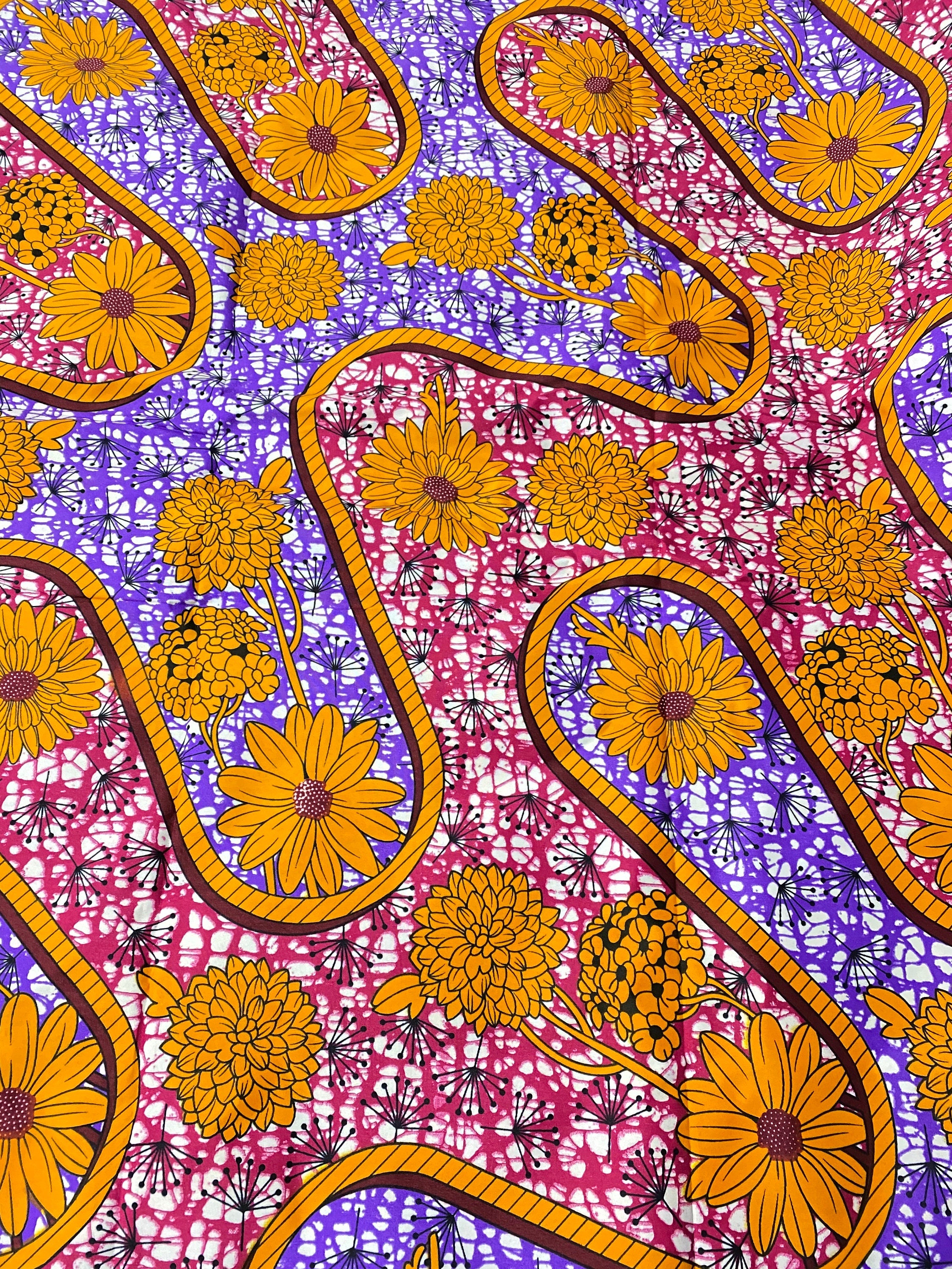 Polycotton African Fabric 6 Yards Soft Ankara Wax Print Material