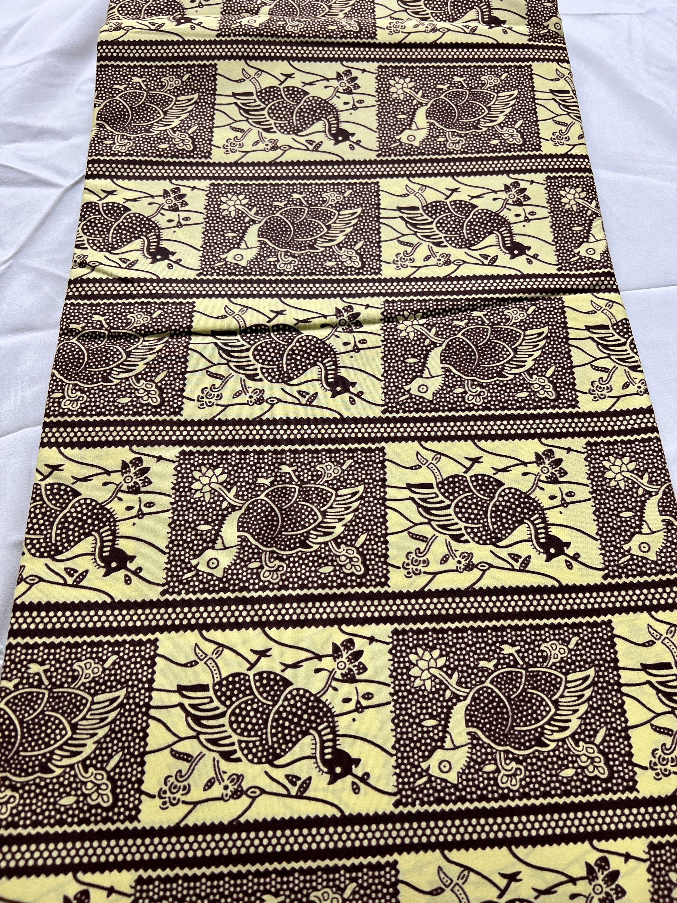 Leaf Print Ankara Fabric: Polycotton Wax Print, 6 Yards