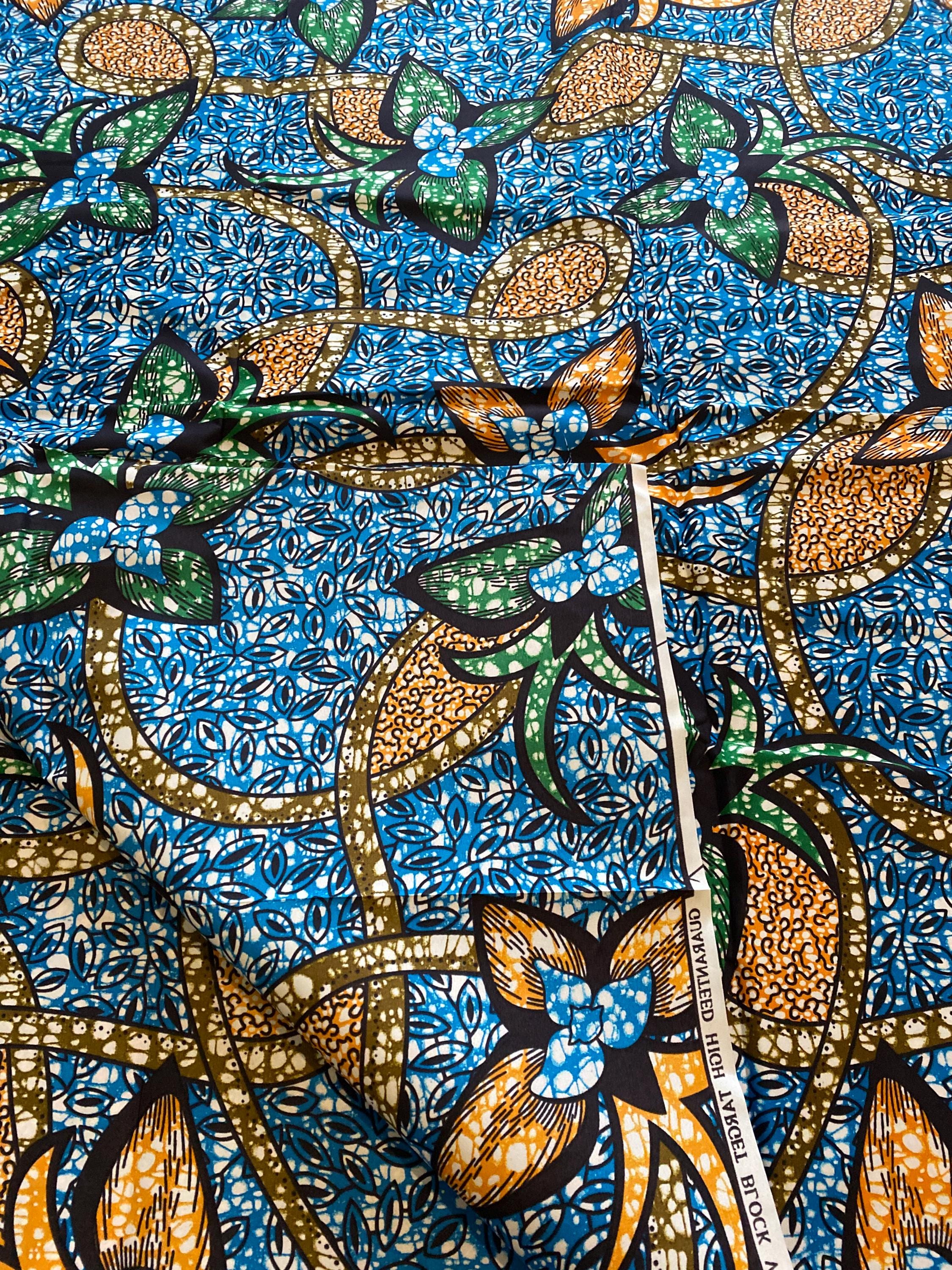 Polycotton African Fabric 6 Yards Soft Ankara Wax Print Material