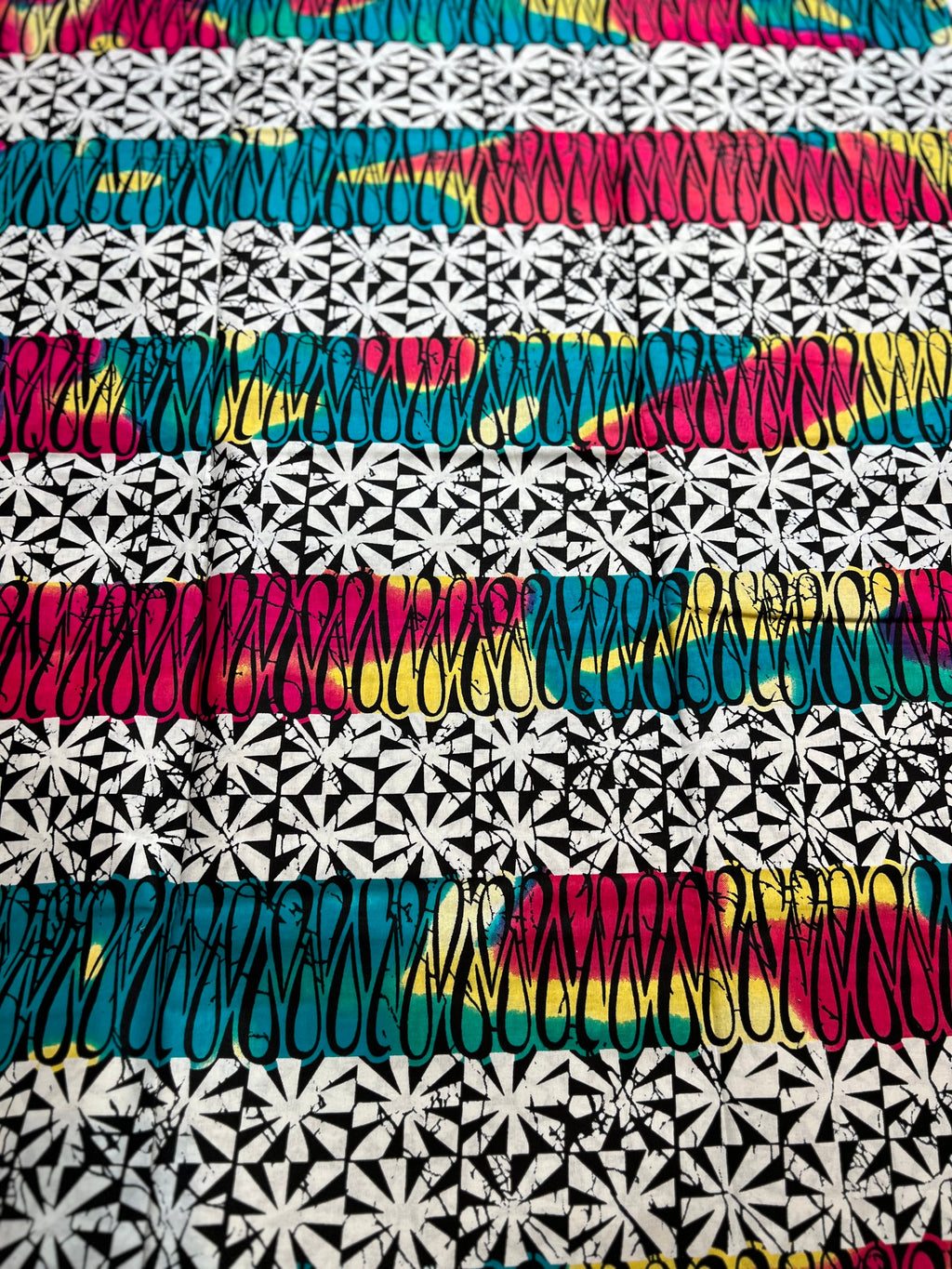 Ankara Wax Fabric: Blue & Brown African Print, 6 Yards