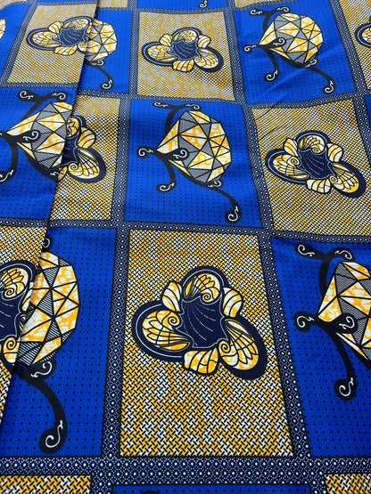 Polycotton African Fabric 6 Yards Soft Ankara Wax Print Material