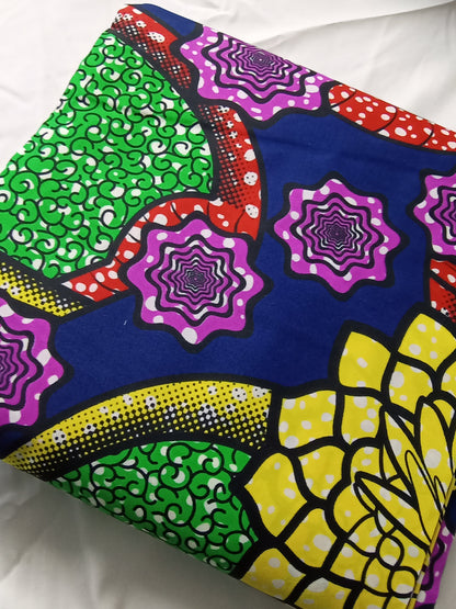 Polycotton African Fabric 6 Yards Soft Ankara Wax Print Material