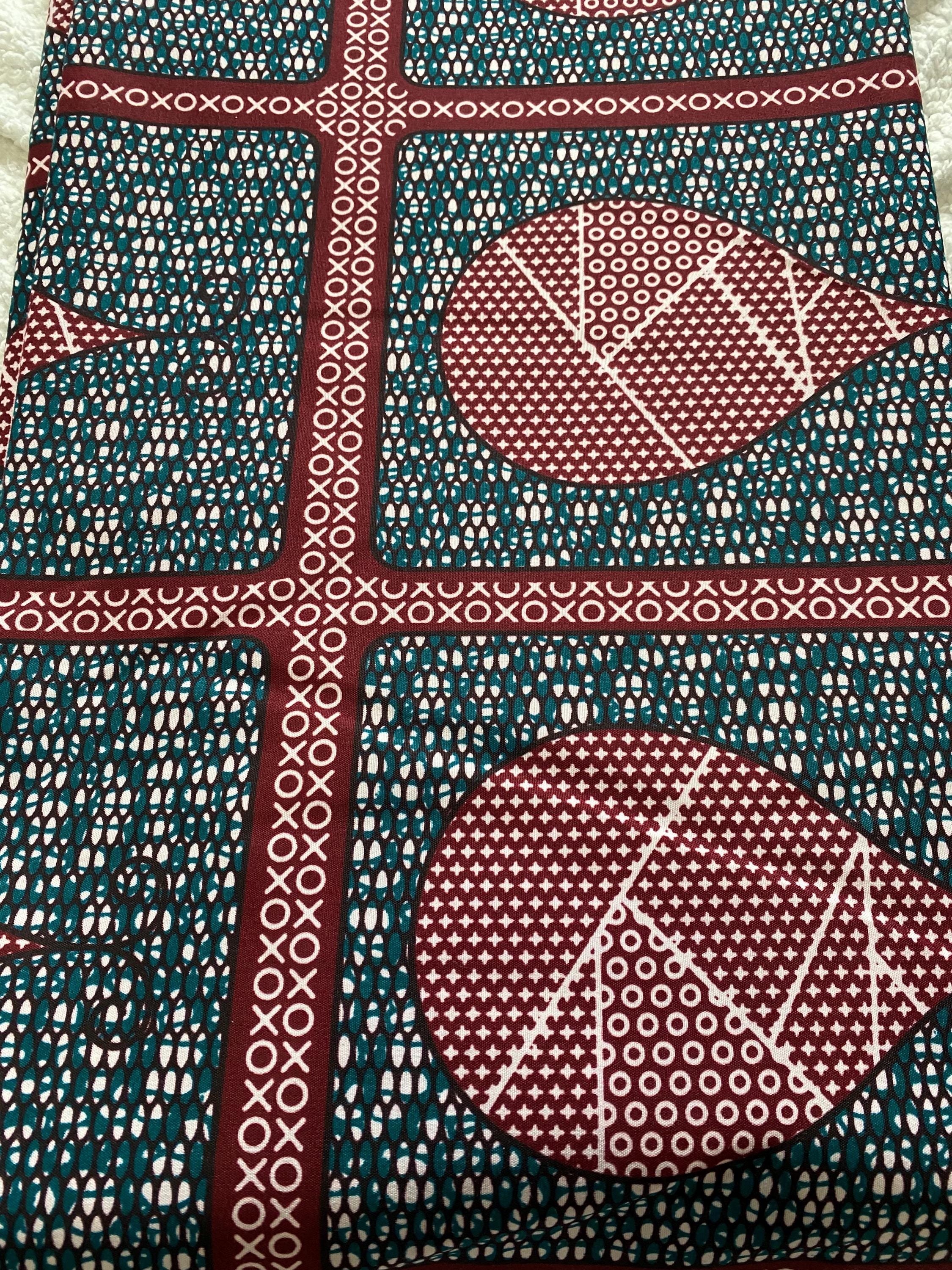 African Ankara Polycotton Fabric: Bold Print, 6 Yards