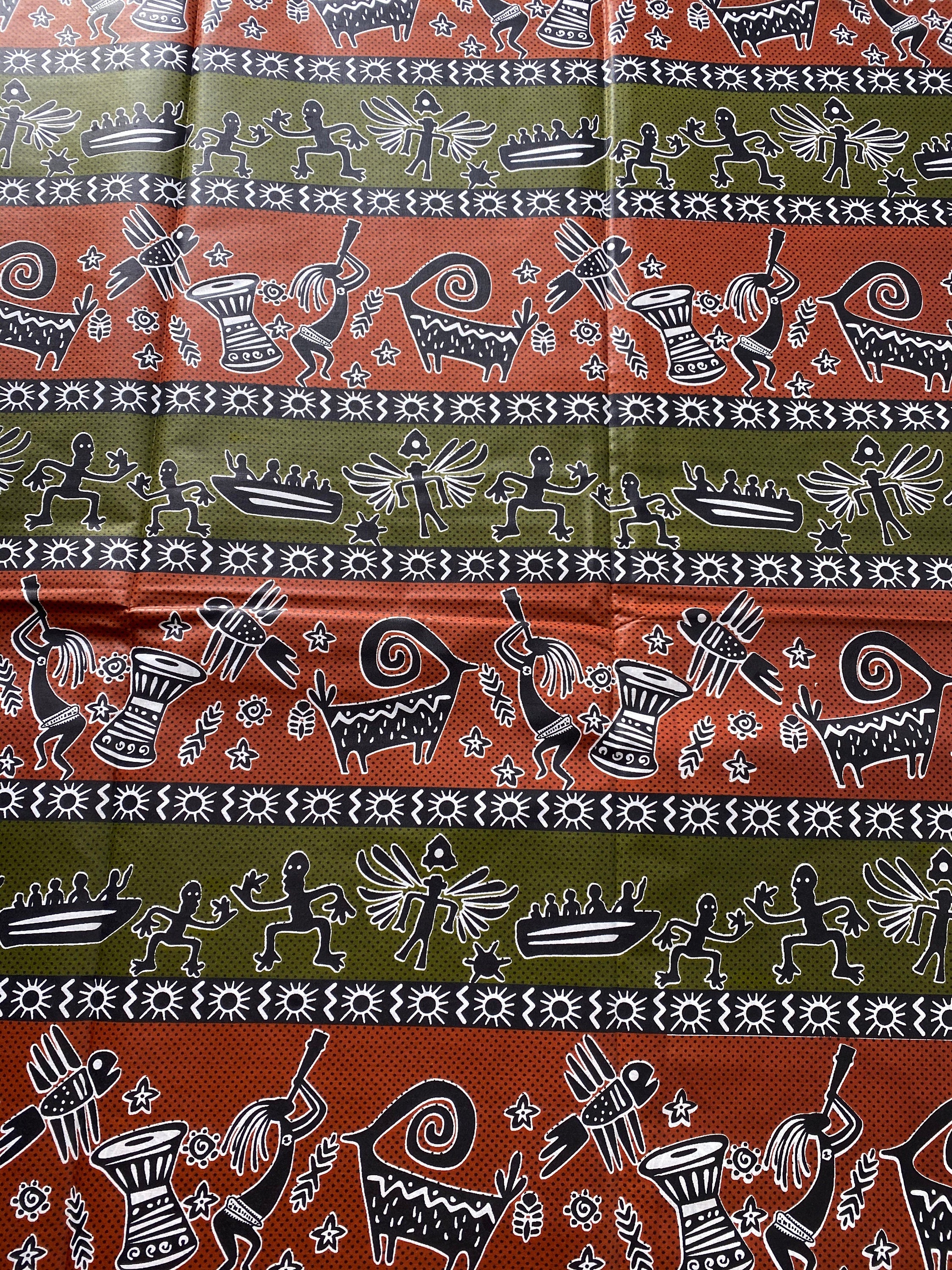 Mud Print Fabric 6 Yards African Tribal Wax Print Cloth