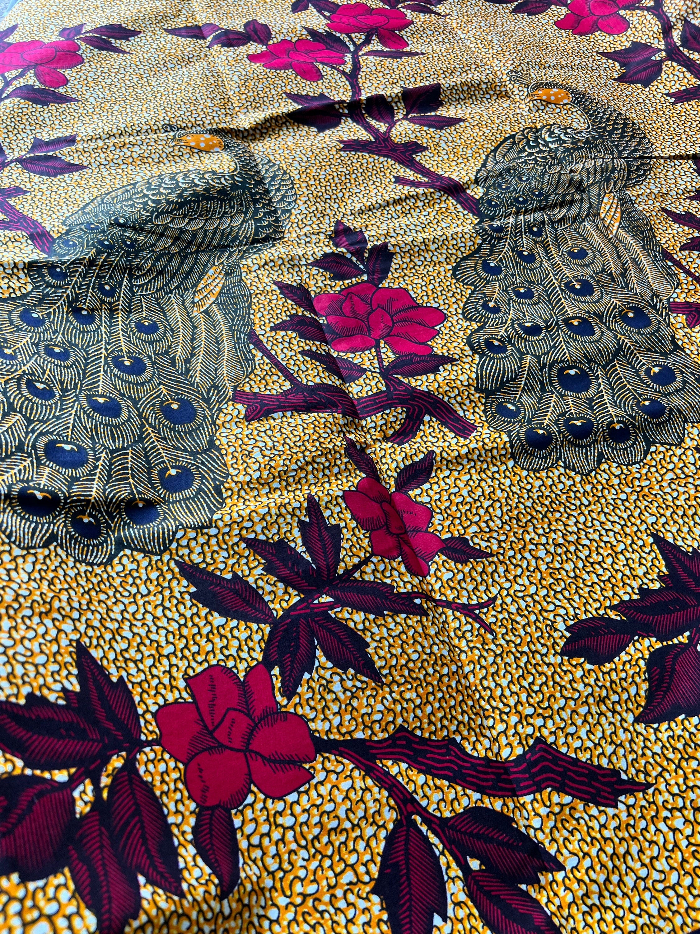 6 Yards 100% Cotton Ankara Wax Print Fabric African Print for Dressmaking, Quilting & Home Décor