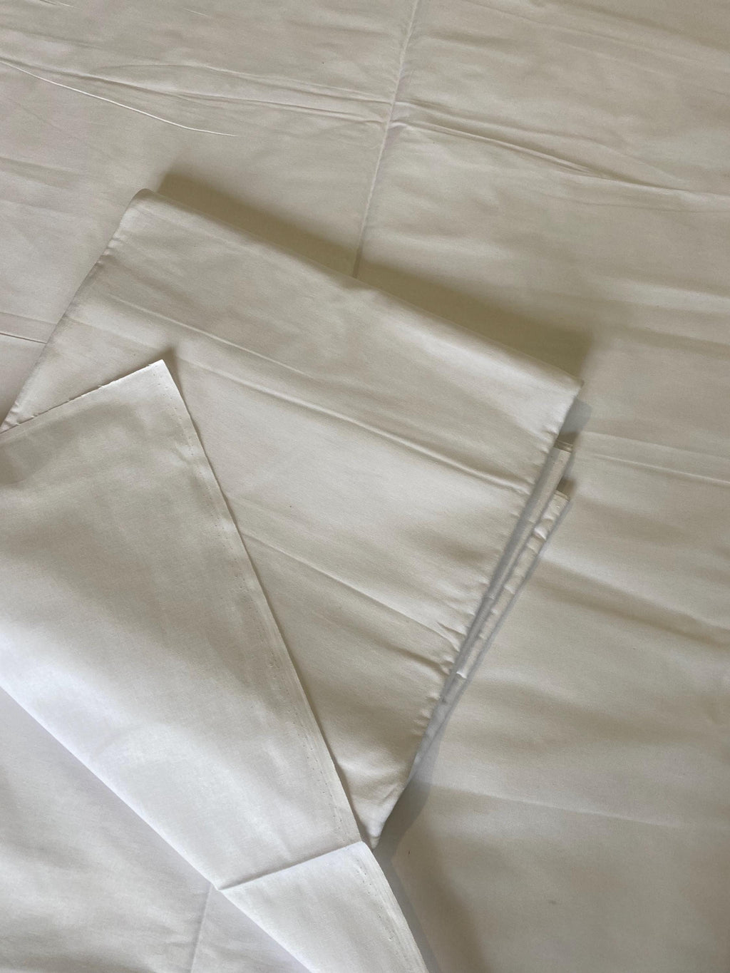 Plain White African Wax Print Fabric - 100% Cotton, 6 Yards