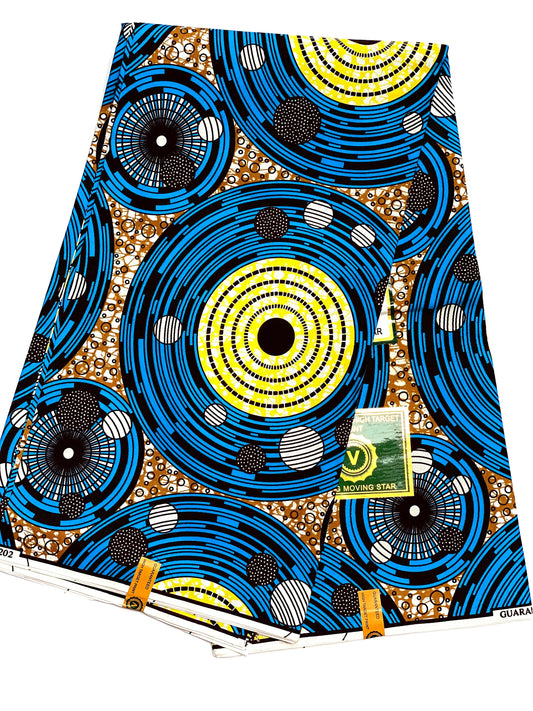 6-Yard Ankara Fabric: Colorful African Print Polycotton