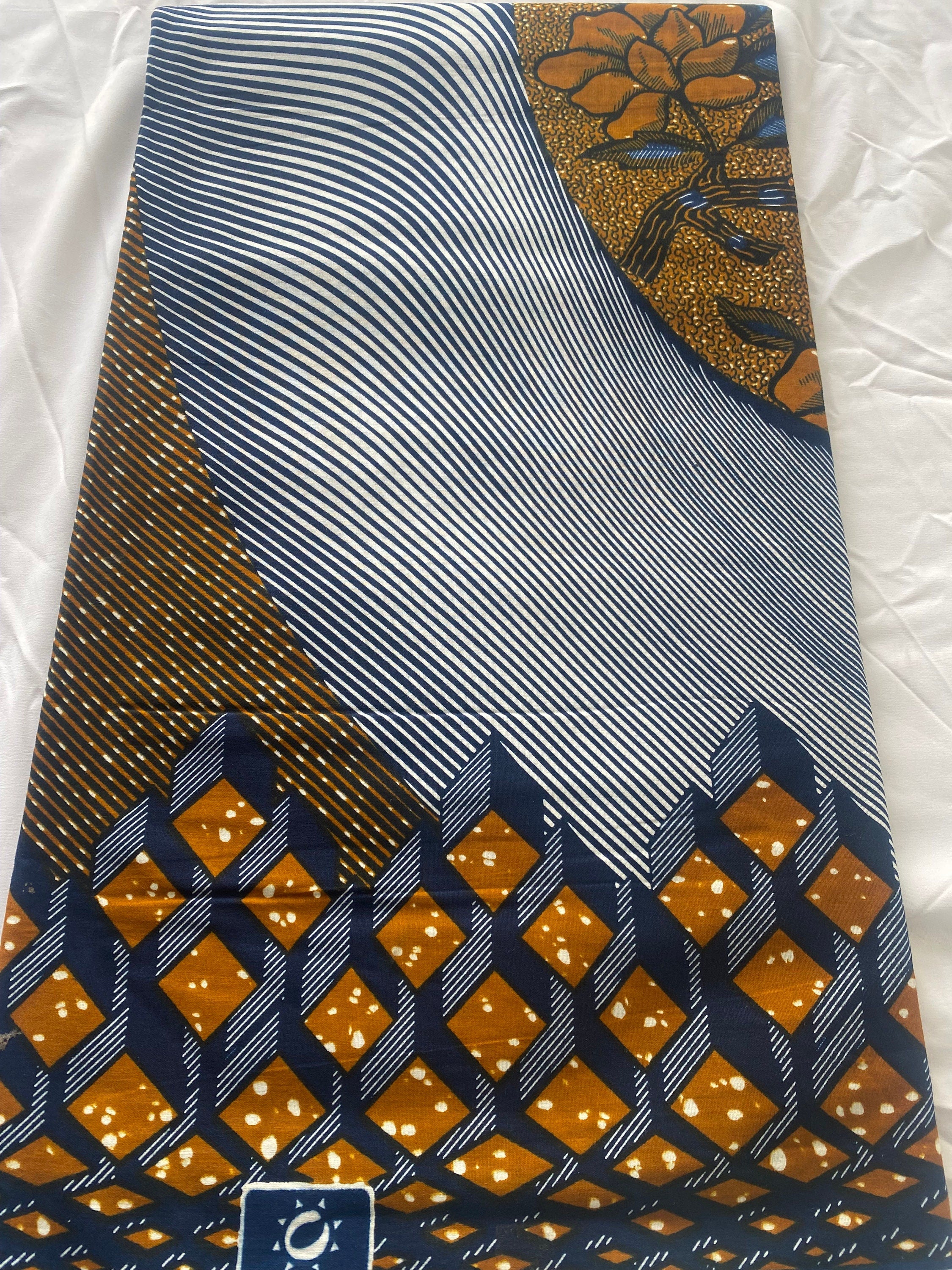 Bold Ankara African Print Fabric: 6 Yards 100% Cotton Wax Print