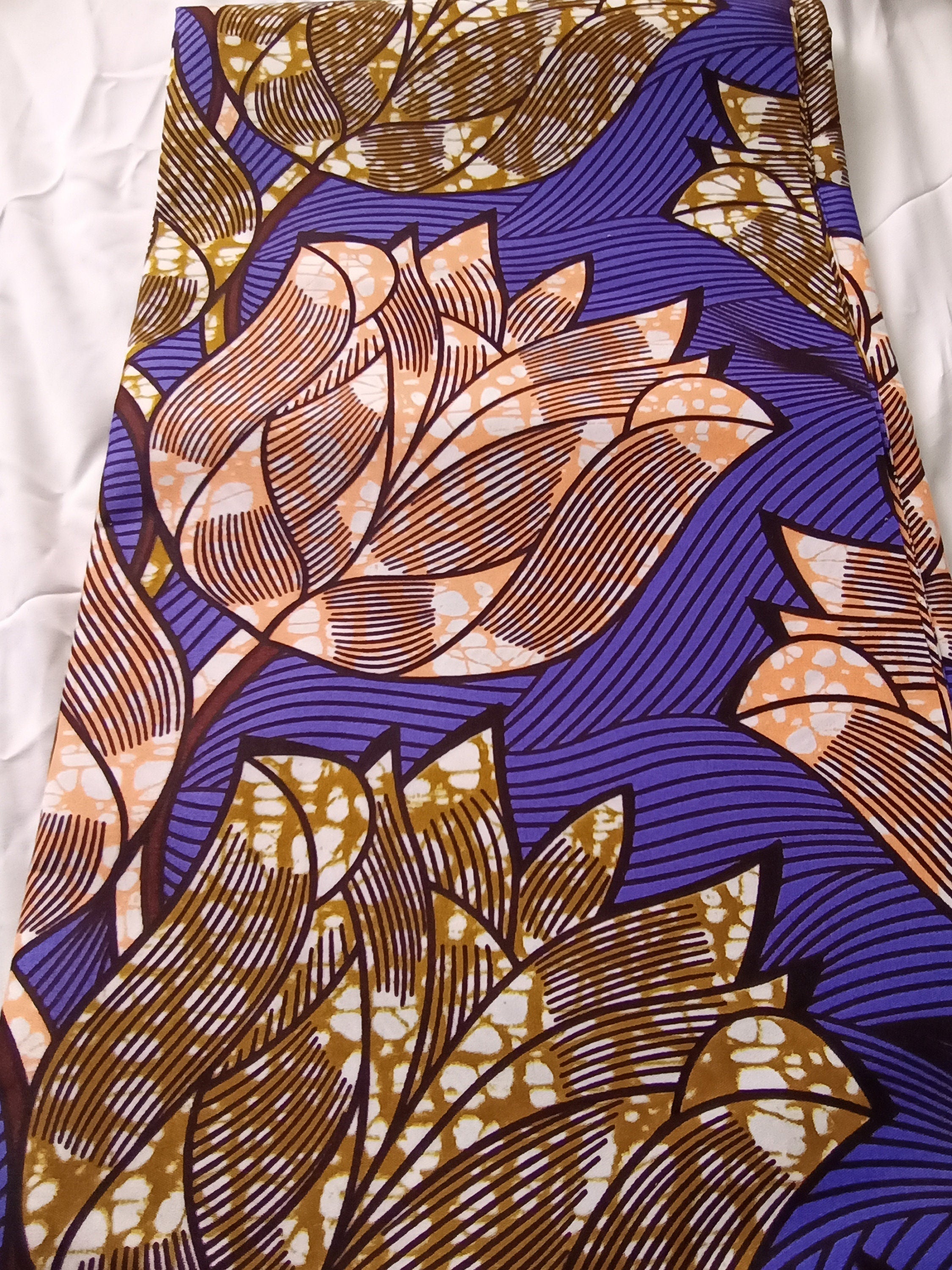 Polycotton African Fabric 6 Yards Soft Ankara Wax Print Material