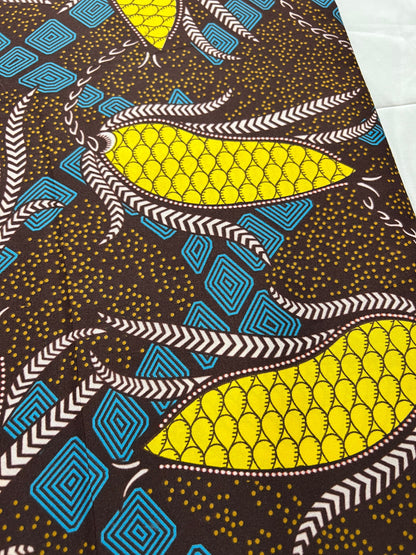 Polycotton African Fabric 6 Yards Soft Ankara Wax Print Material