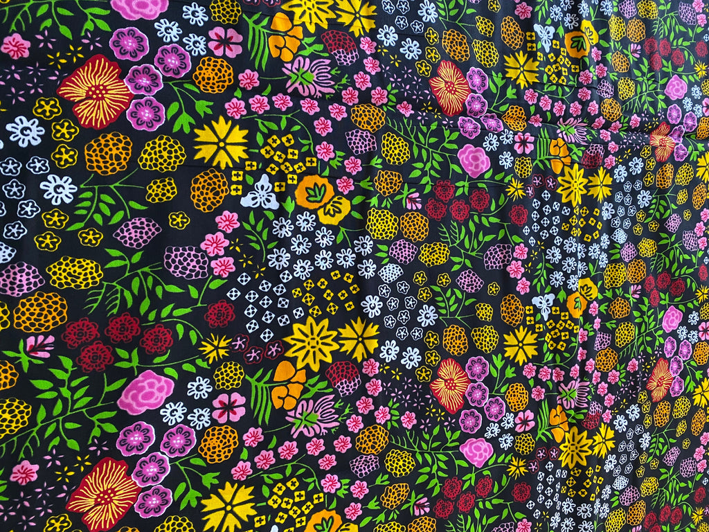 African Wax Print Fabric: Floral Ankara Cotton, 6 Yards