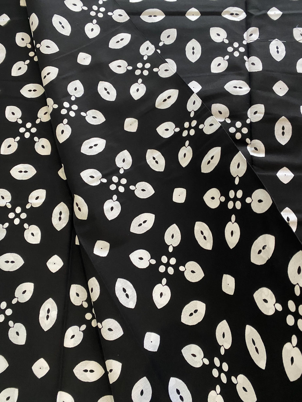 Black & White Ankara Wax Print Fabric, 6 Yards, 100% Cotton