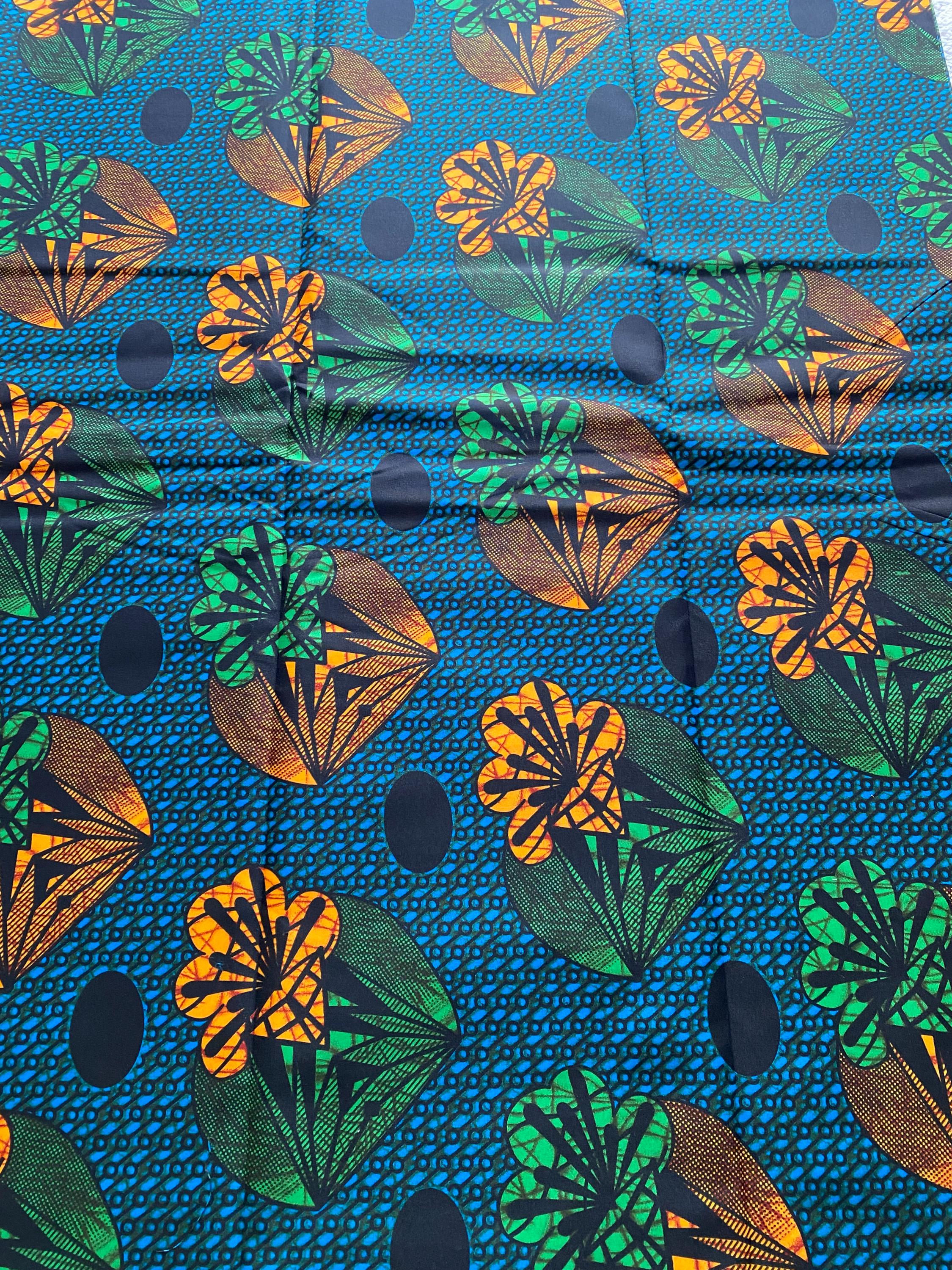 Polycotton African Fabric 6 Yards Soft Ankara Wax Print Material
