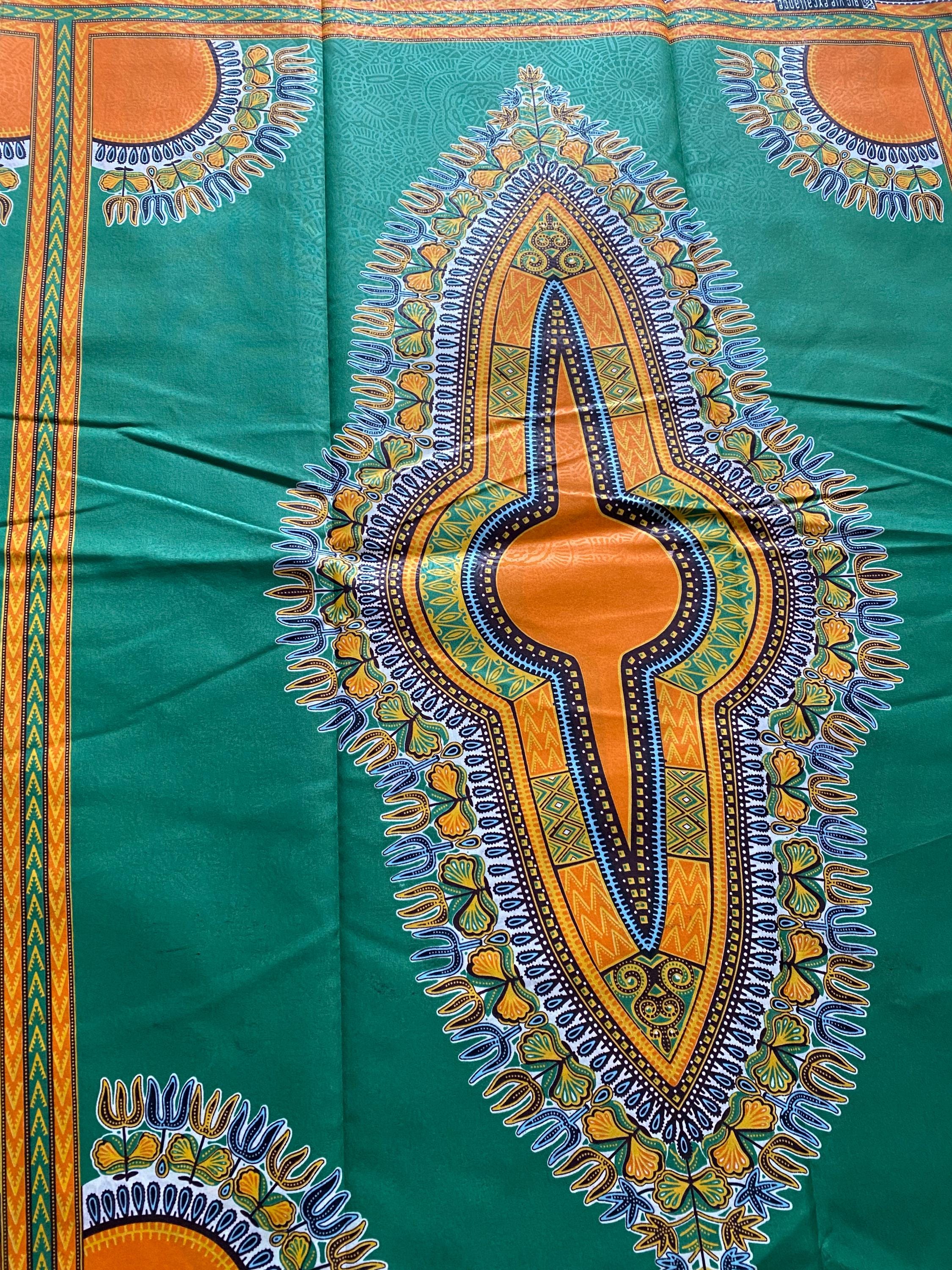 Dashiki African Wax Print: Angelina Cotton Fabric, 6 Yards