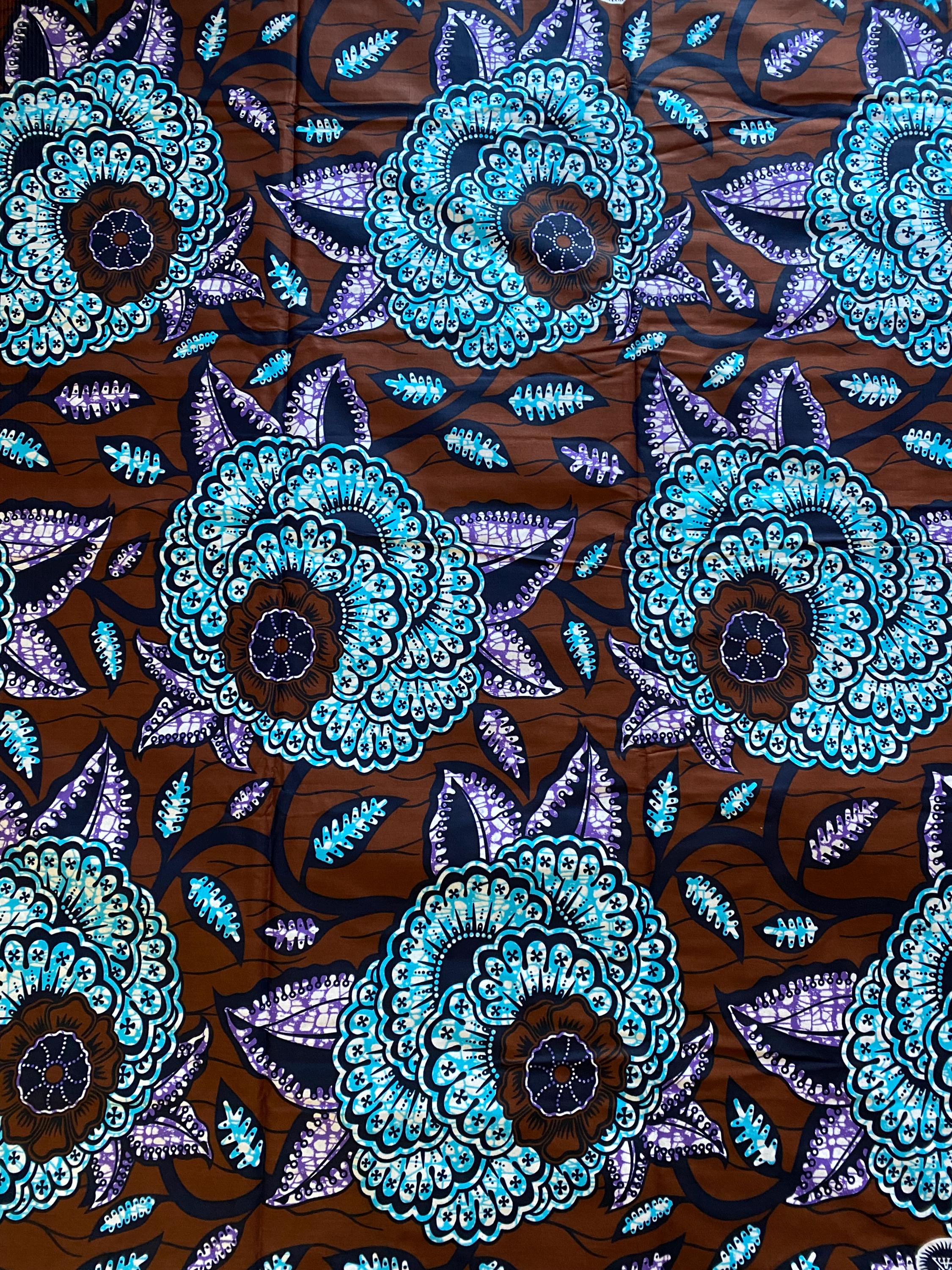 6 Yards Ankara Wax Print Fabric, African Cotton Print